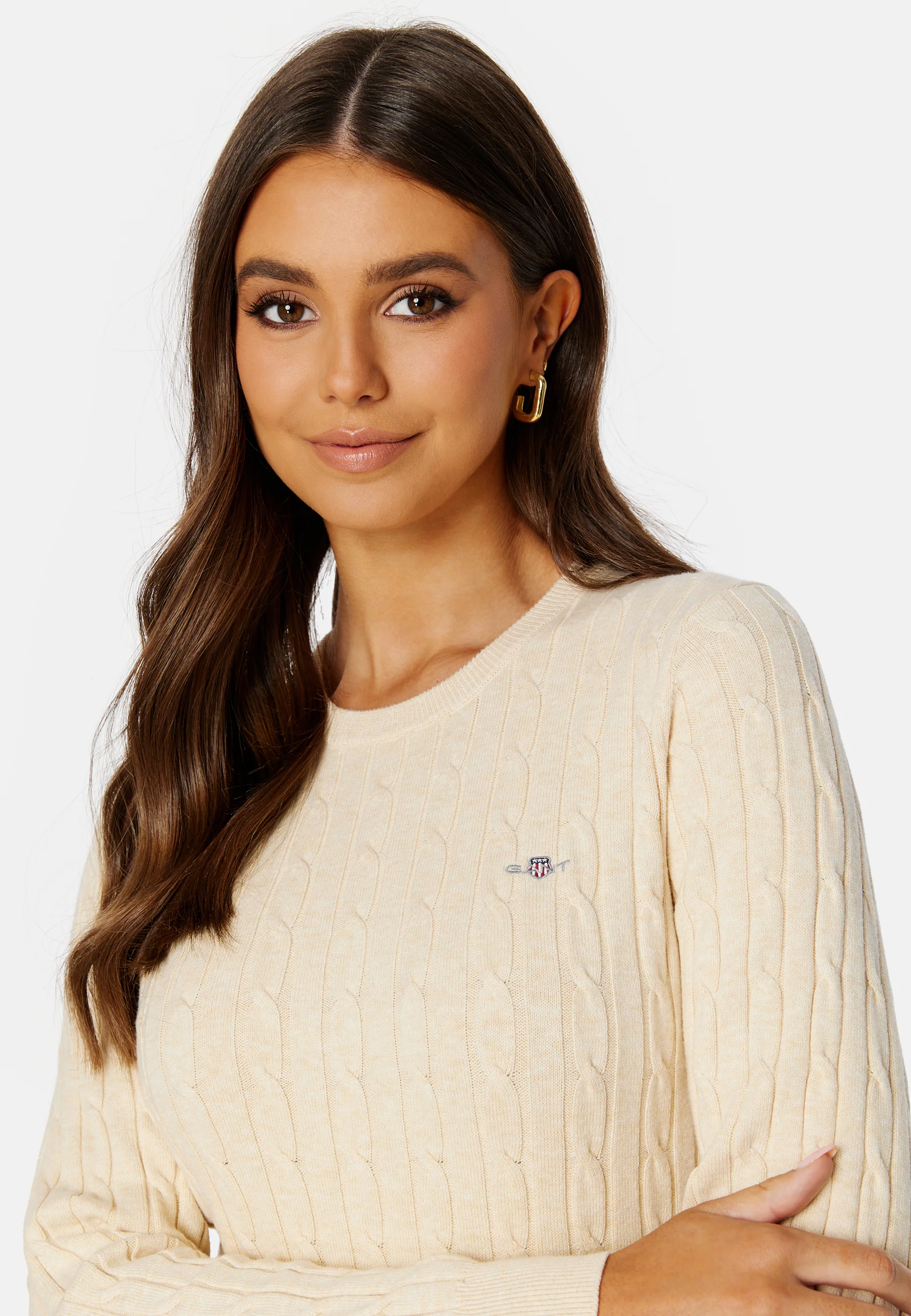 Stretch Cotton Cable C-Neck - Image 2