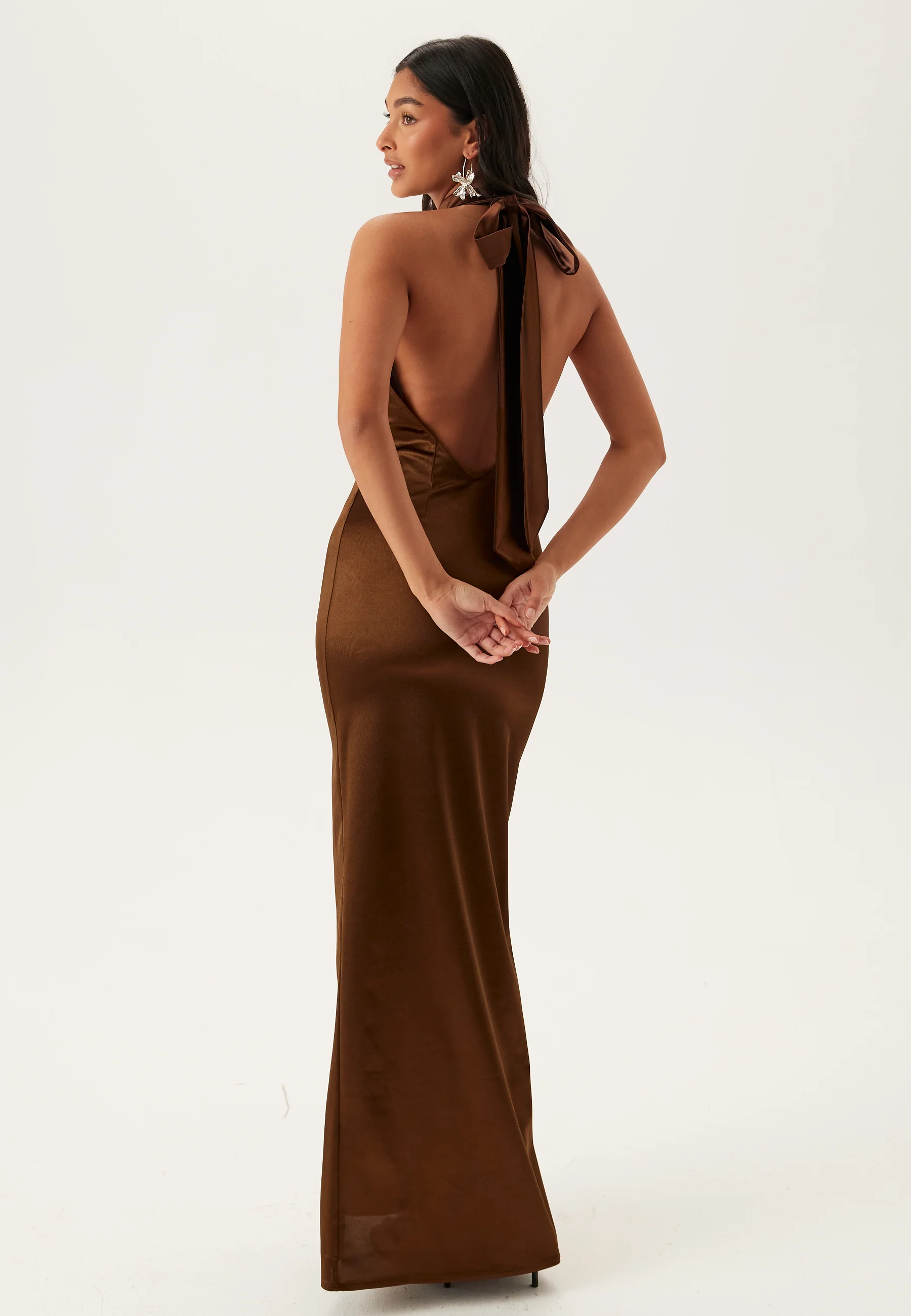 Stretch Satin Halterneck Gown - Image 2
