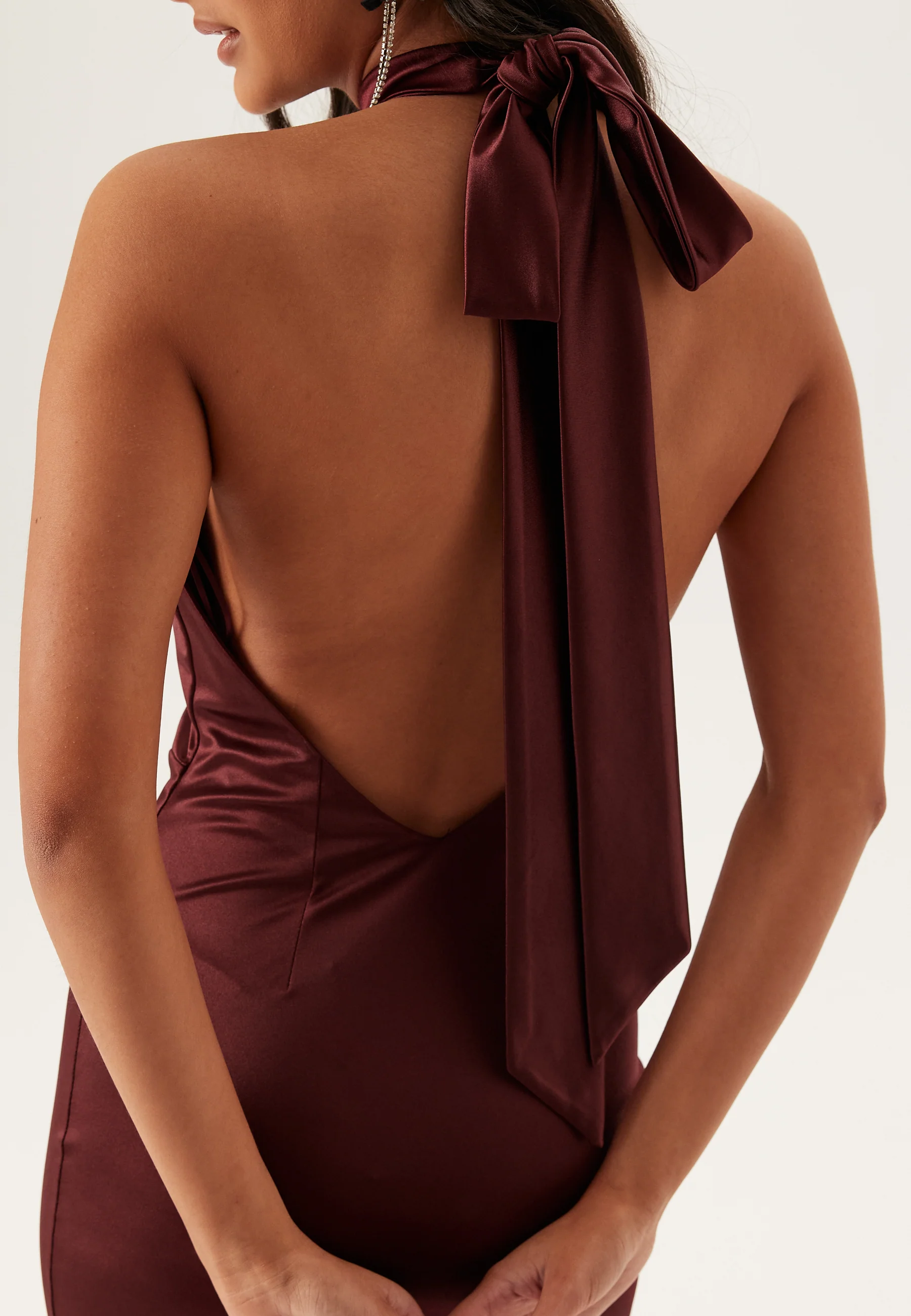 Stretch Satin Halterneck Gown - Image 3