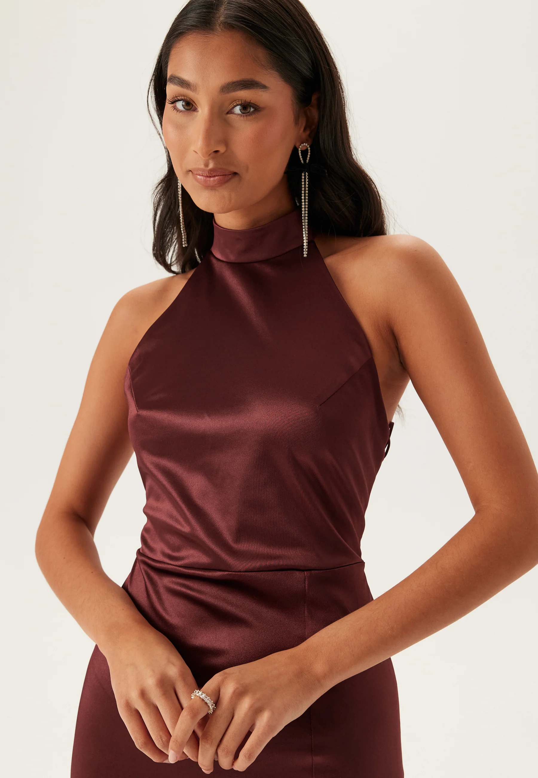 Stretch Satin Halterneck Gown - Image 5