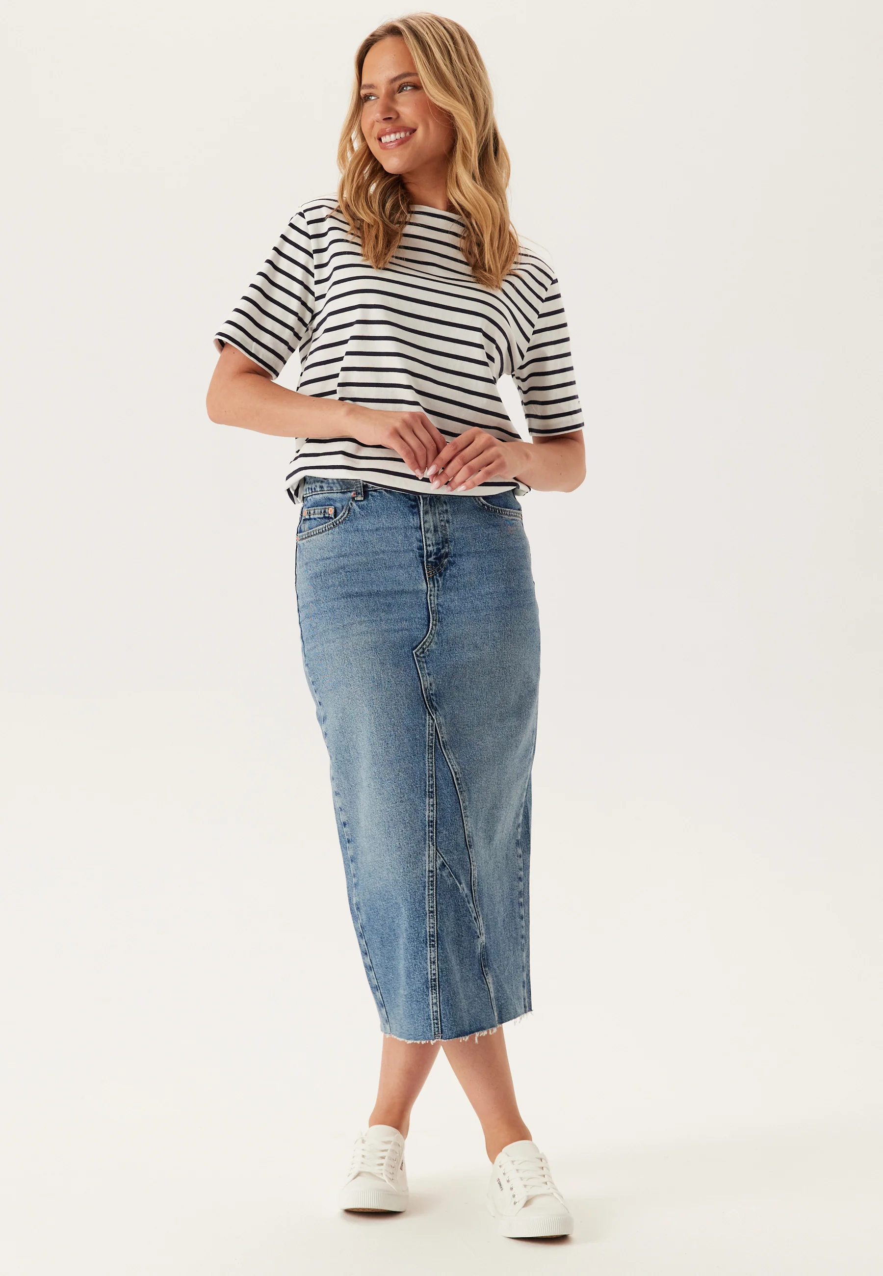 Stripe Boatneck ss T-shirt - Image 4