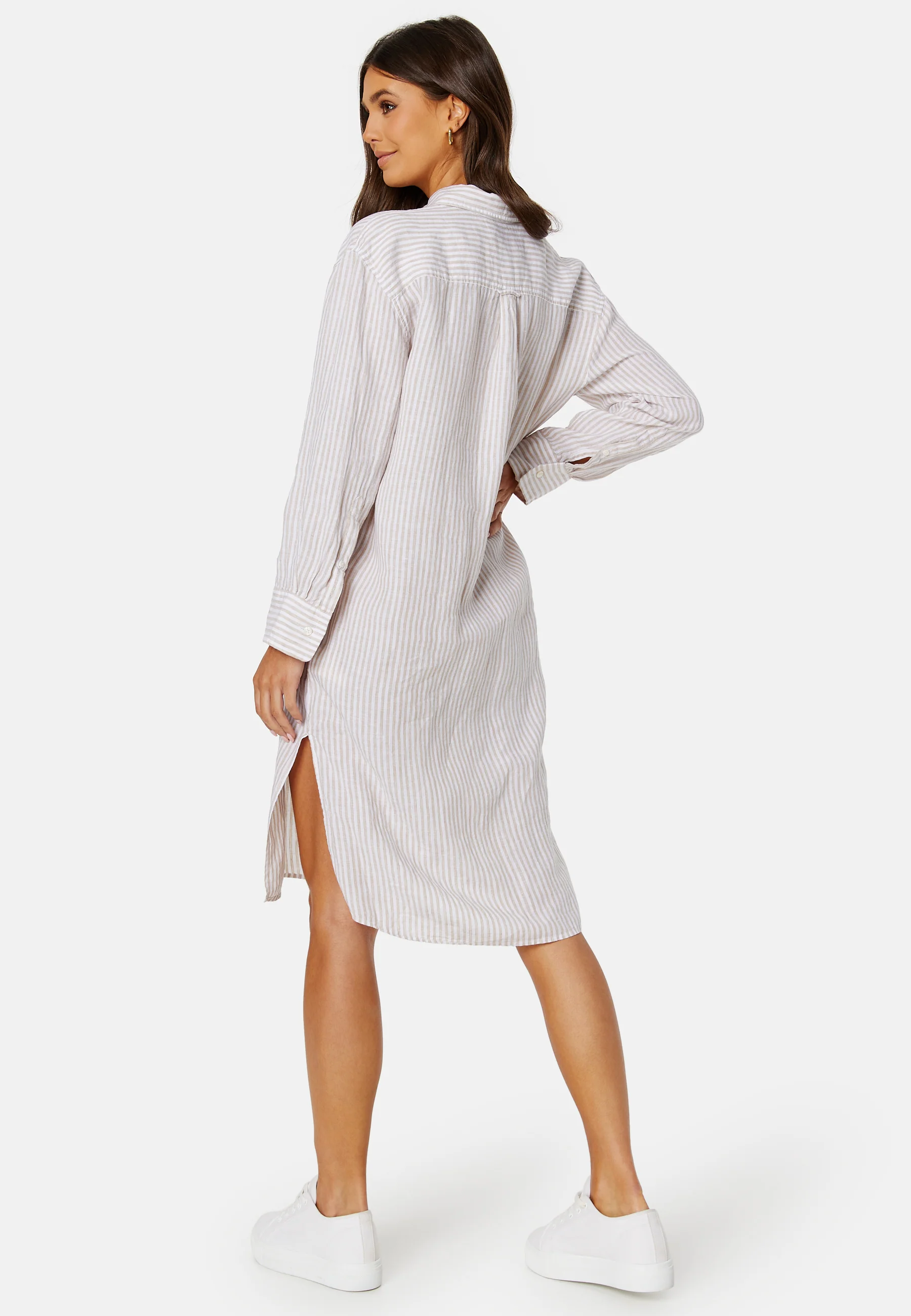 Striped Linen Shirt Dress - Image 4