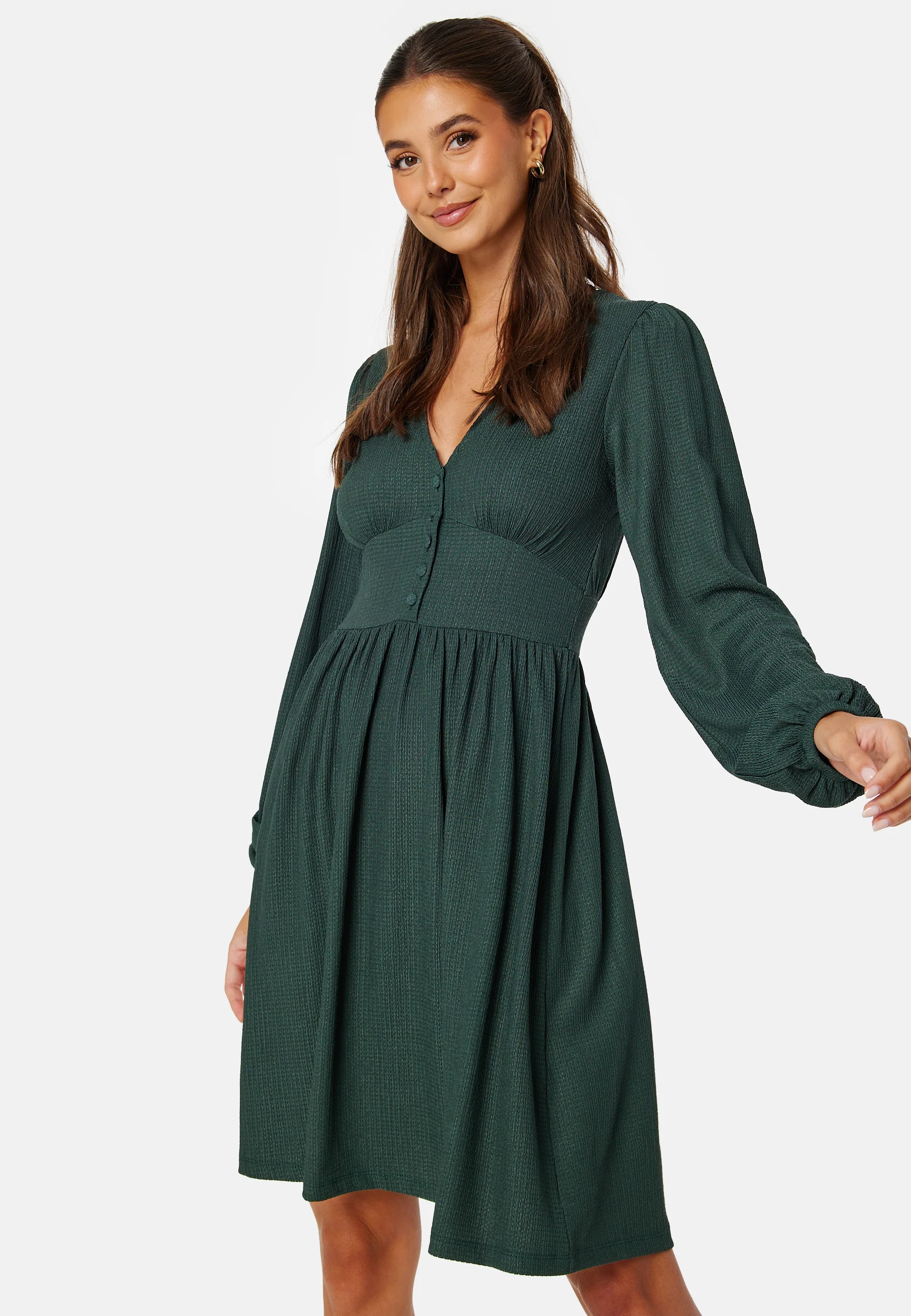 Structure Button Short Dress
