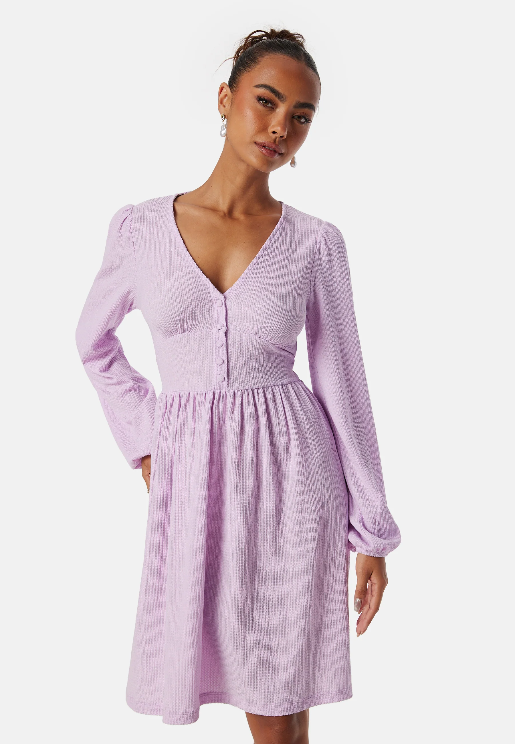 Structure Button Short Dress
