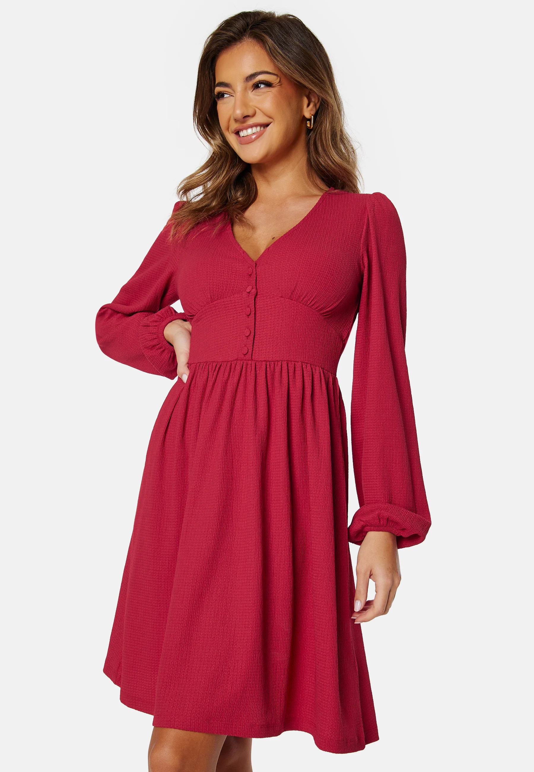 Structure Button Short Dress