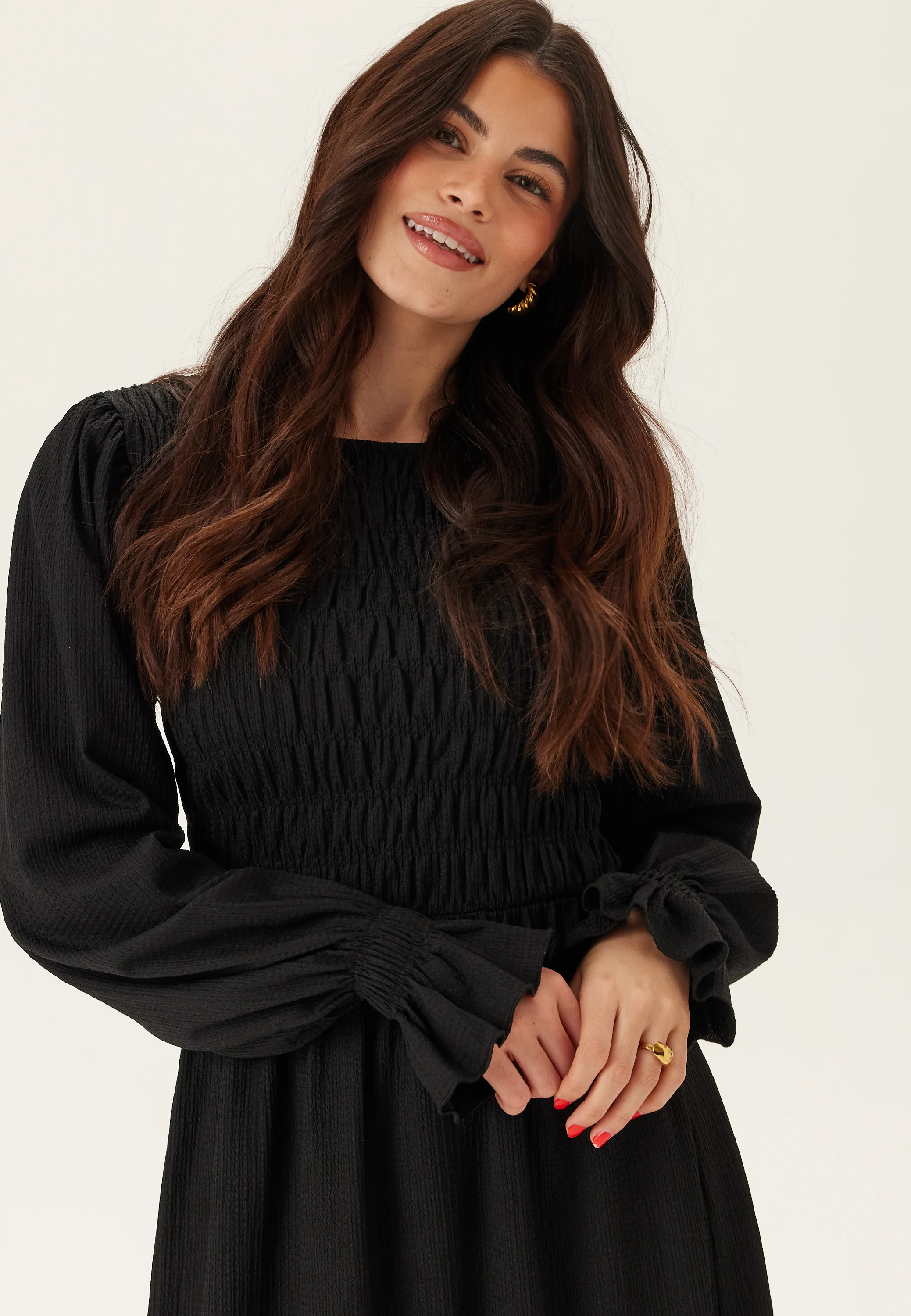 Structure Long Sleeve Midi Dress - Image 3