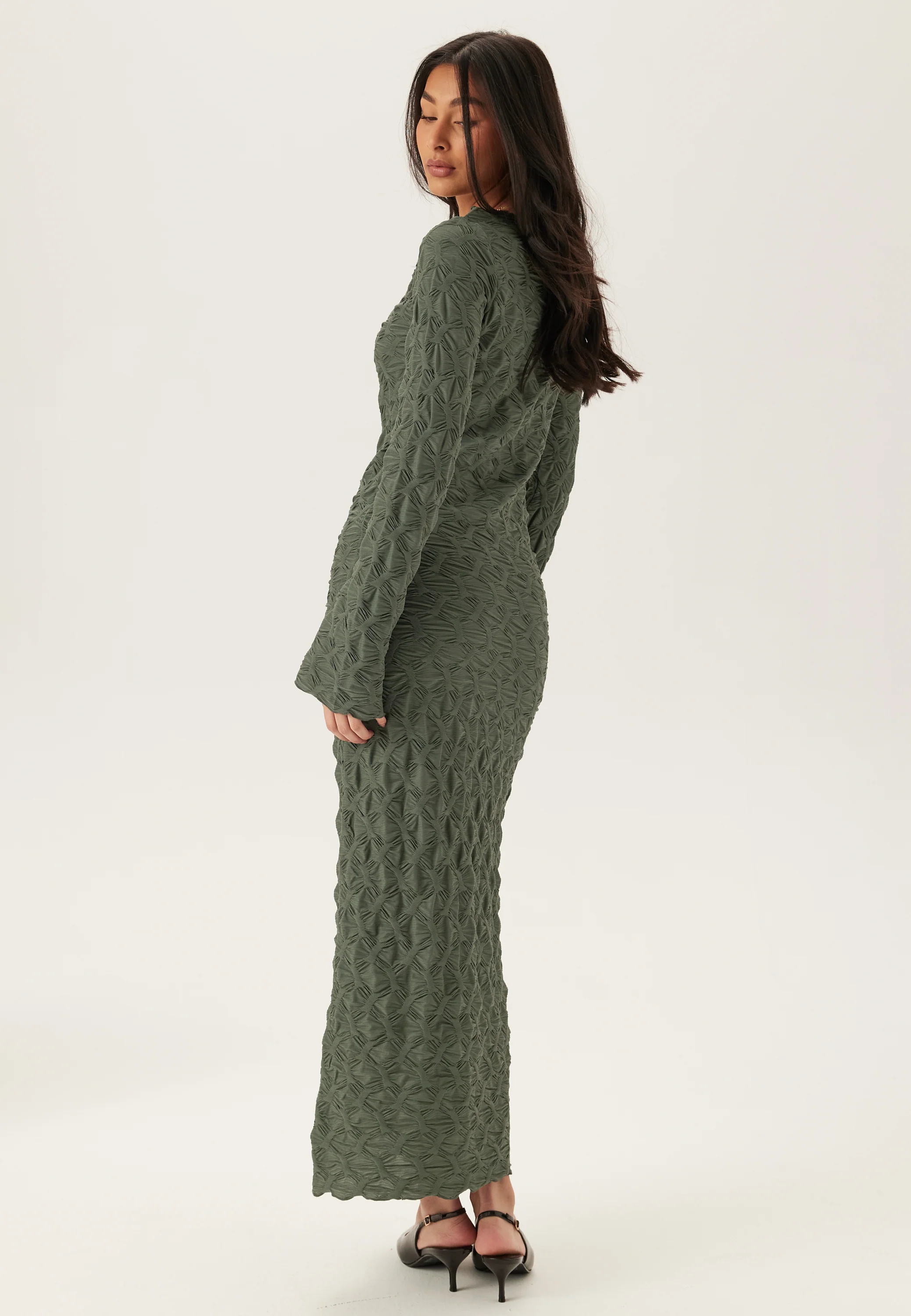 Structure Long Sleeve Midi Dress - Image 4