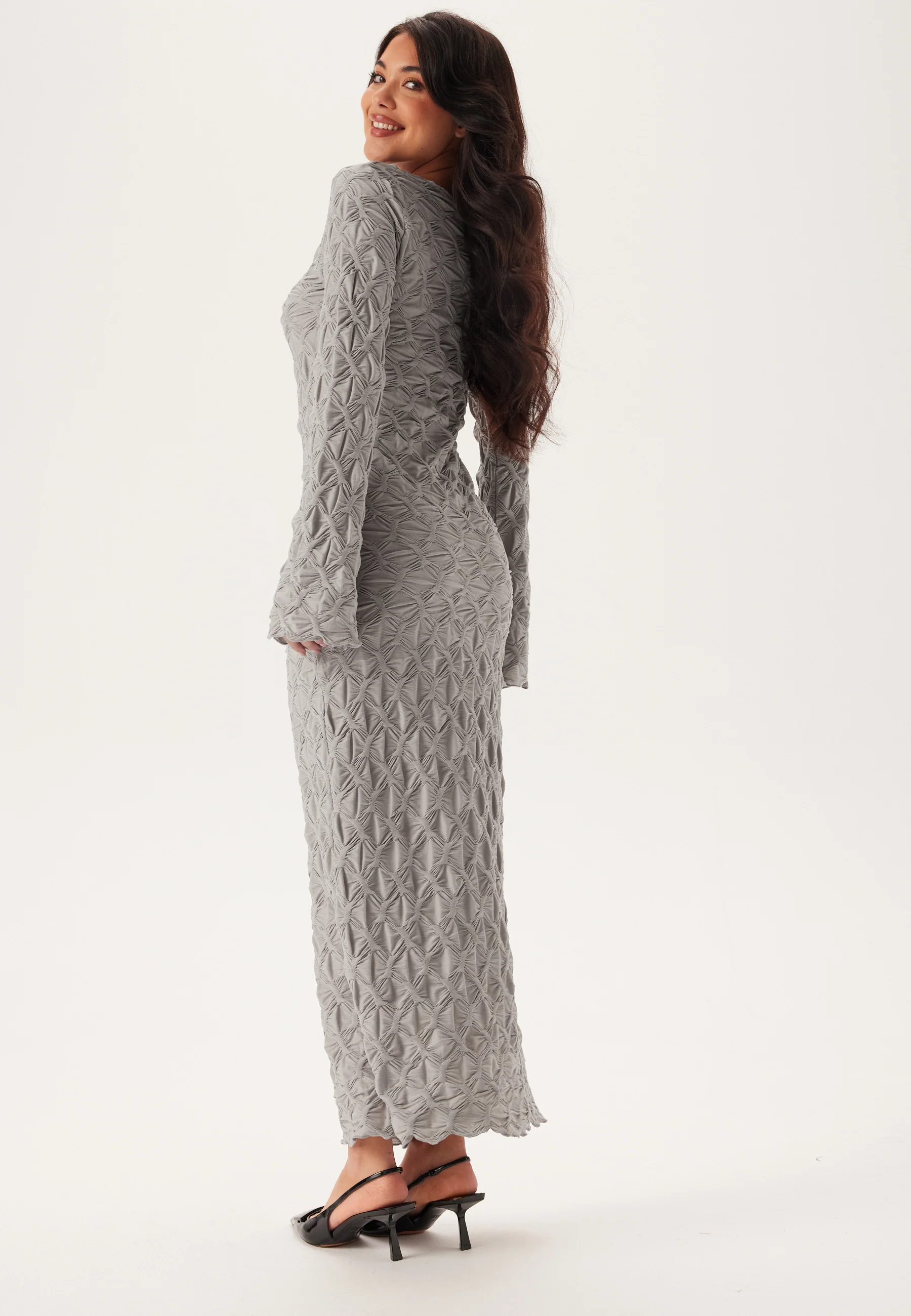 Structure Long Sleeve Midi Dress - Image 2