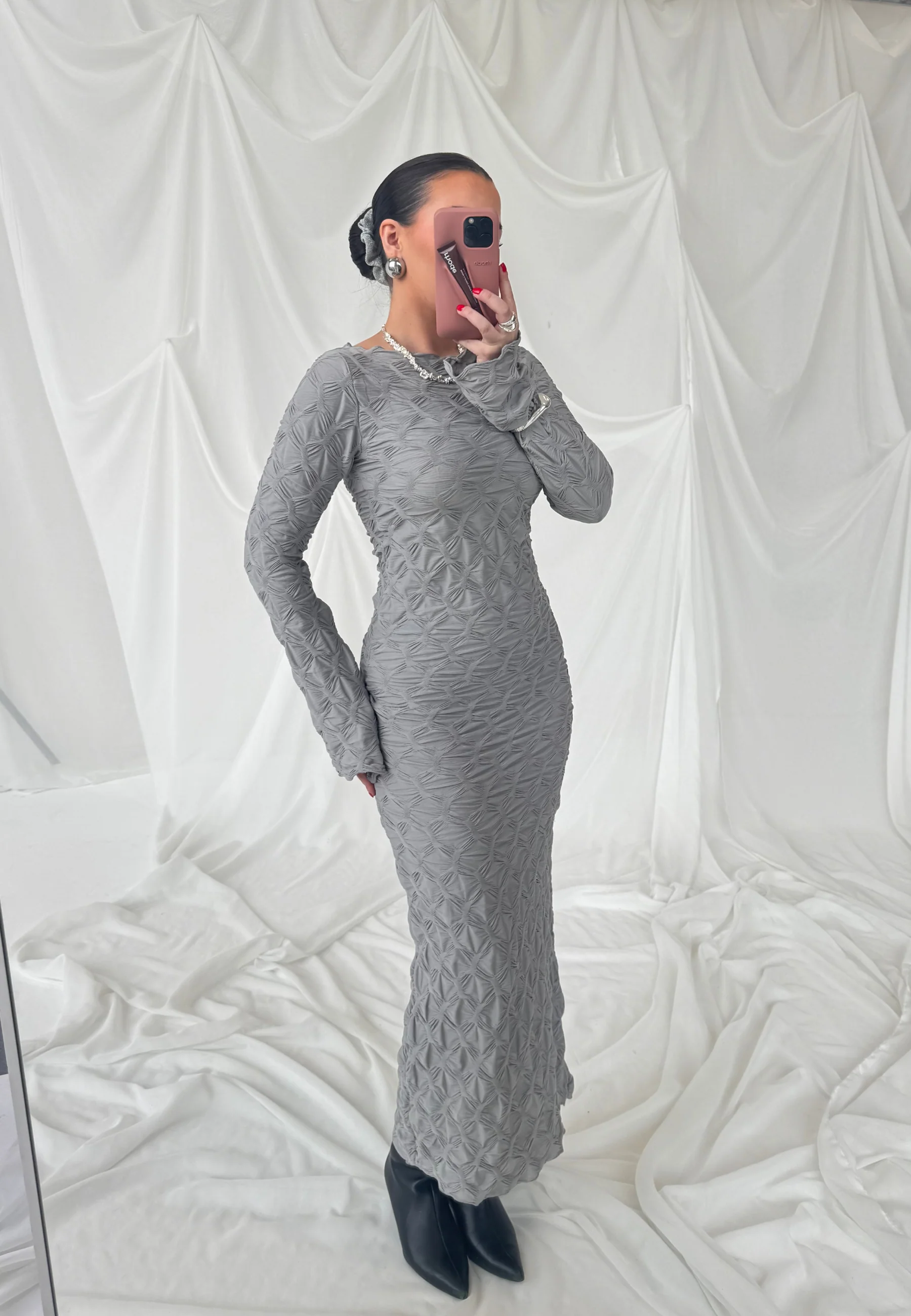Structure Long Sleeve Midi Dress - Image 5