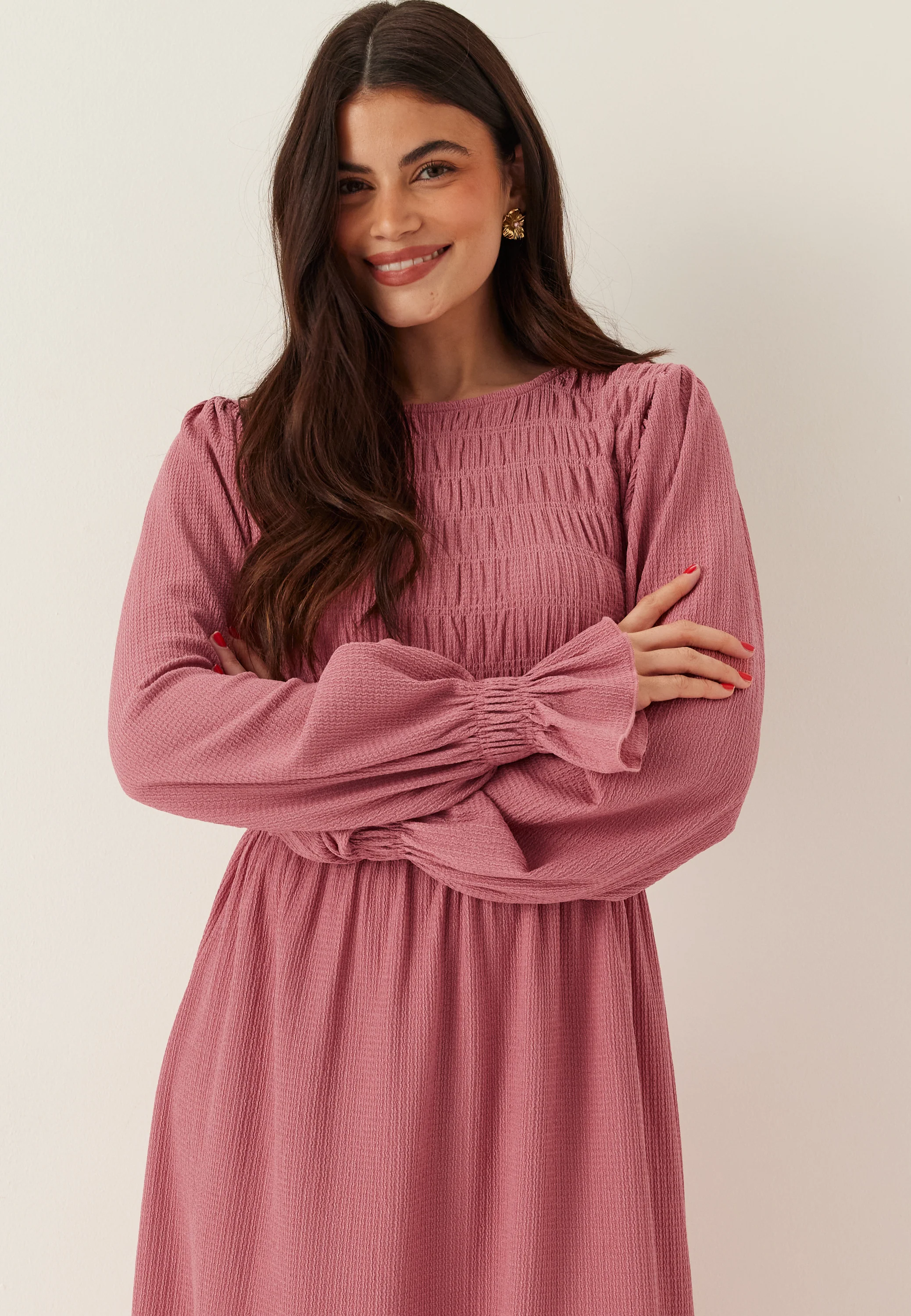 Structure Long Sleeve Midi Dress - Image 2