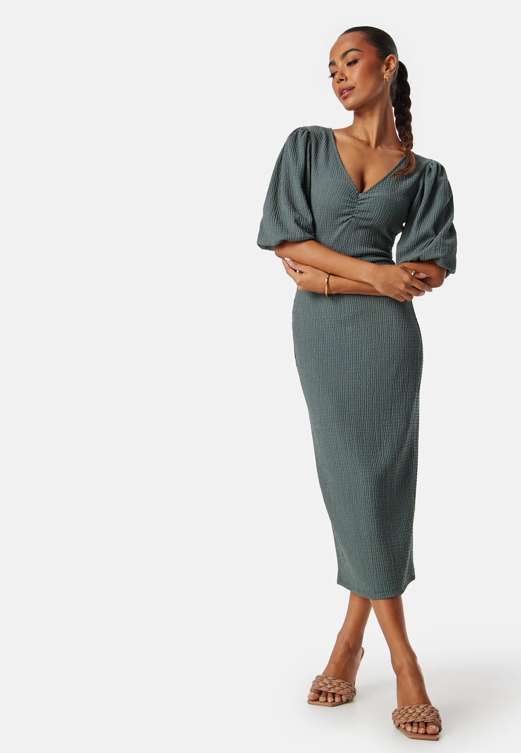Structure Puff Sleeve Dress