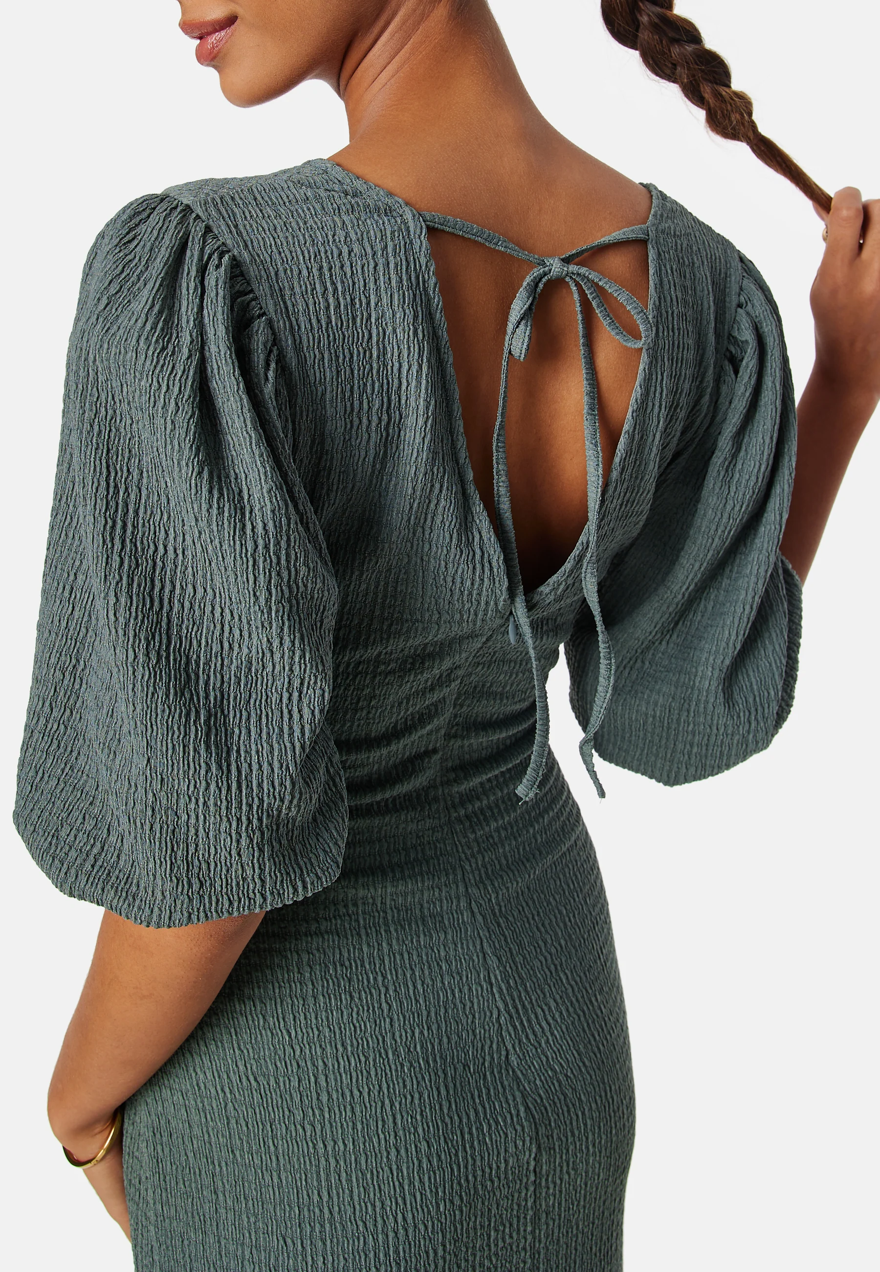 Structure Puff Sleeve Dress - Image 3