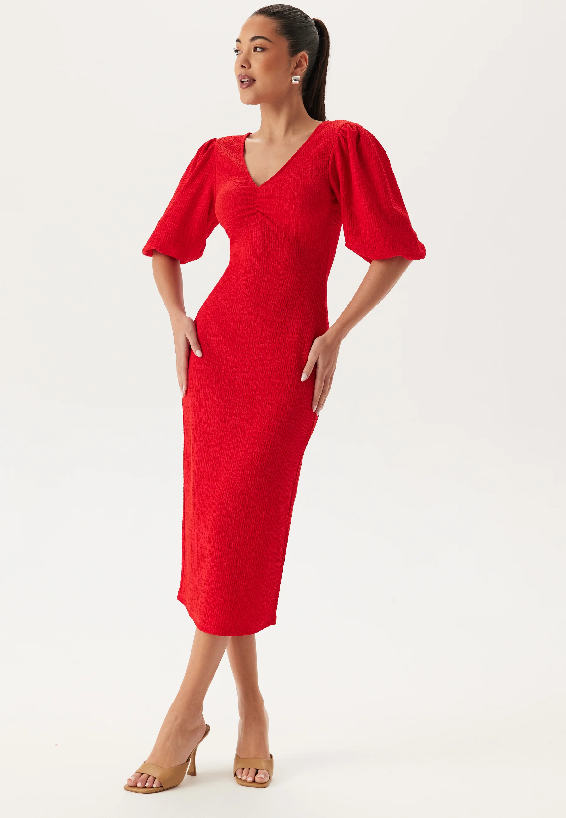 Structure Puff Sleeve Dress