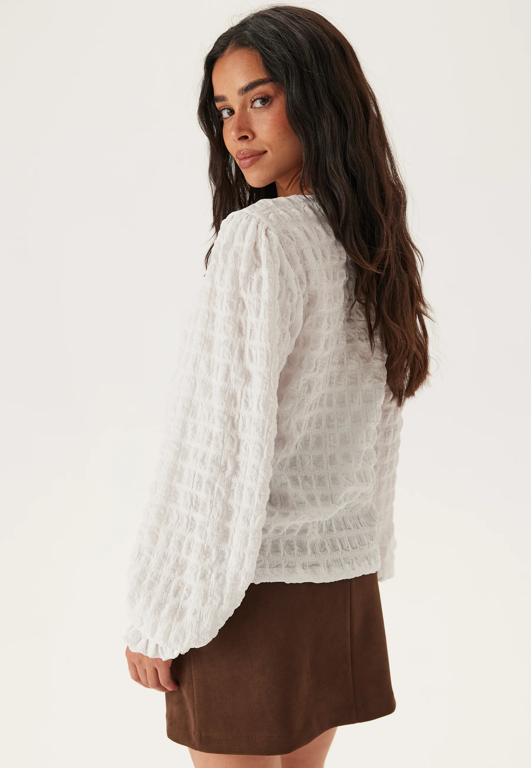 Structure Puff Sleeve Top - Image 2