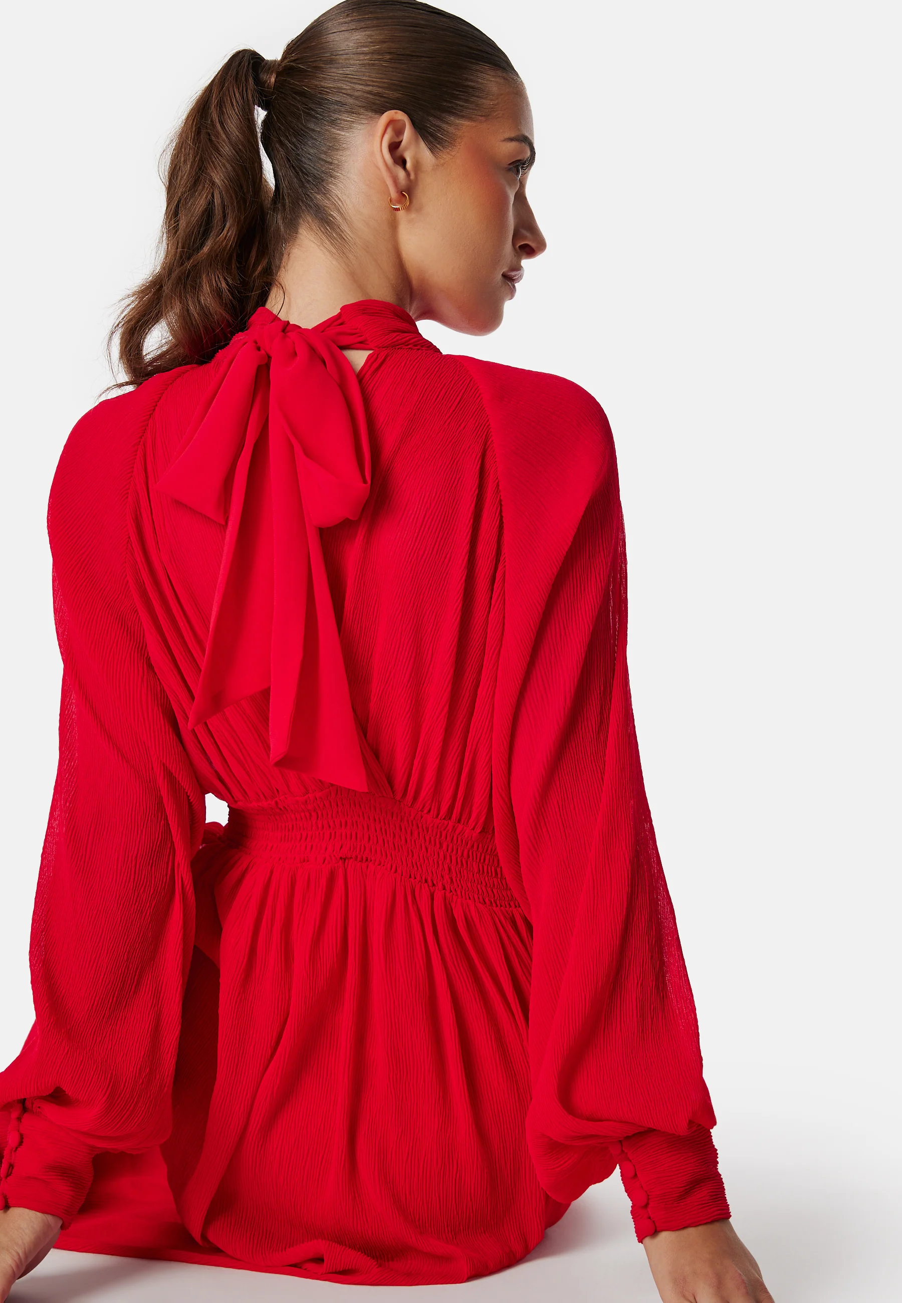 Structured Bow Midi Dress - Image 4