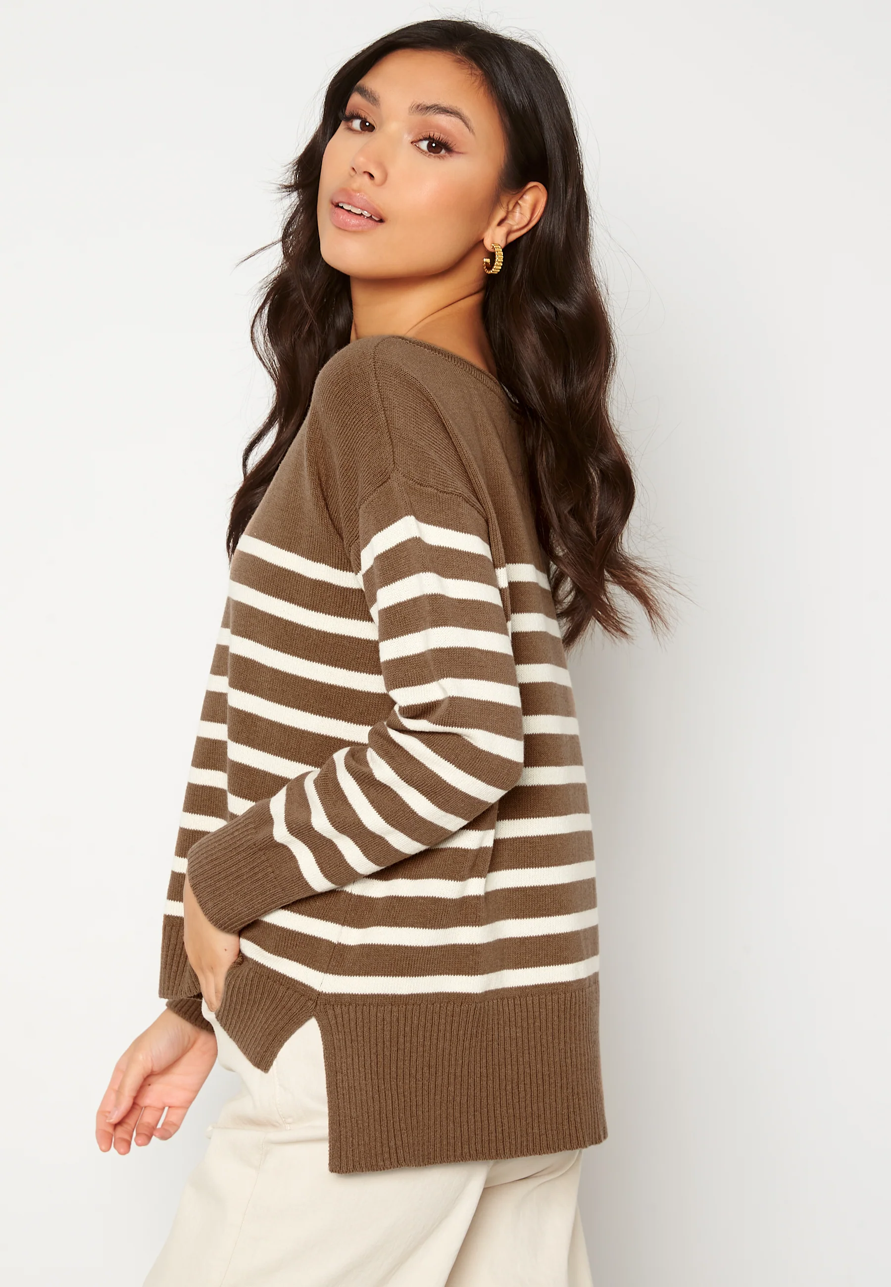 Suza Boatneck L/S Stripe Knit Top - Image 3