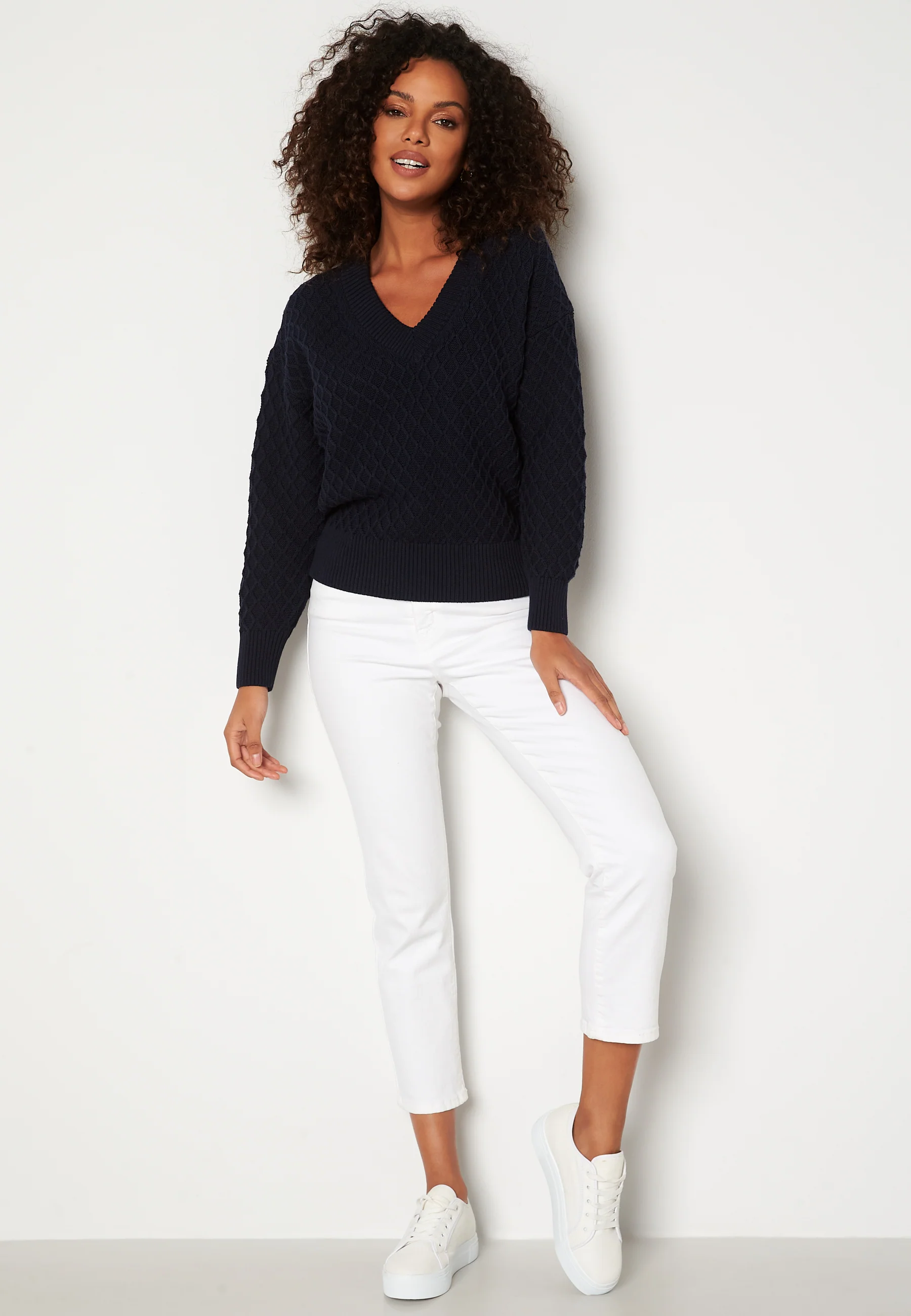Texture Cotton V-Neck - Image 2