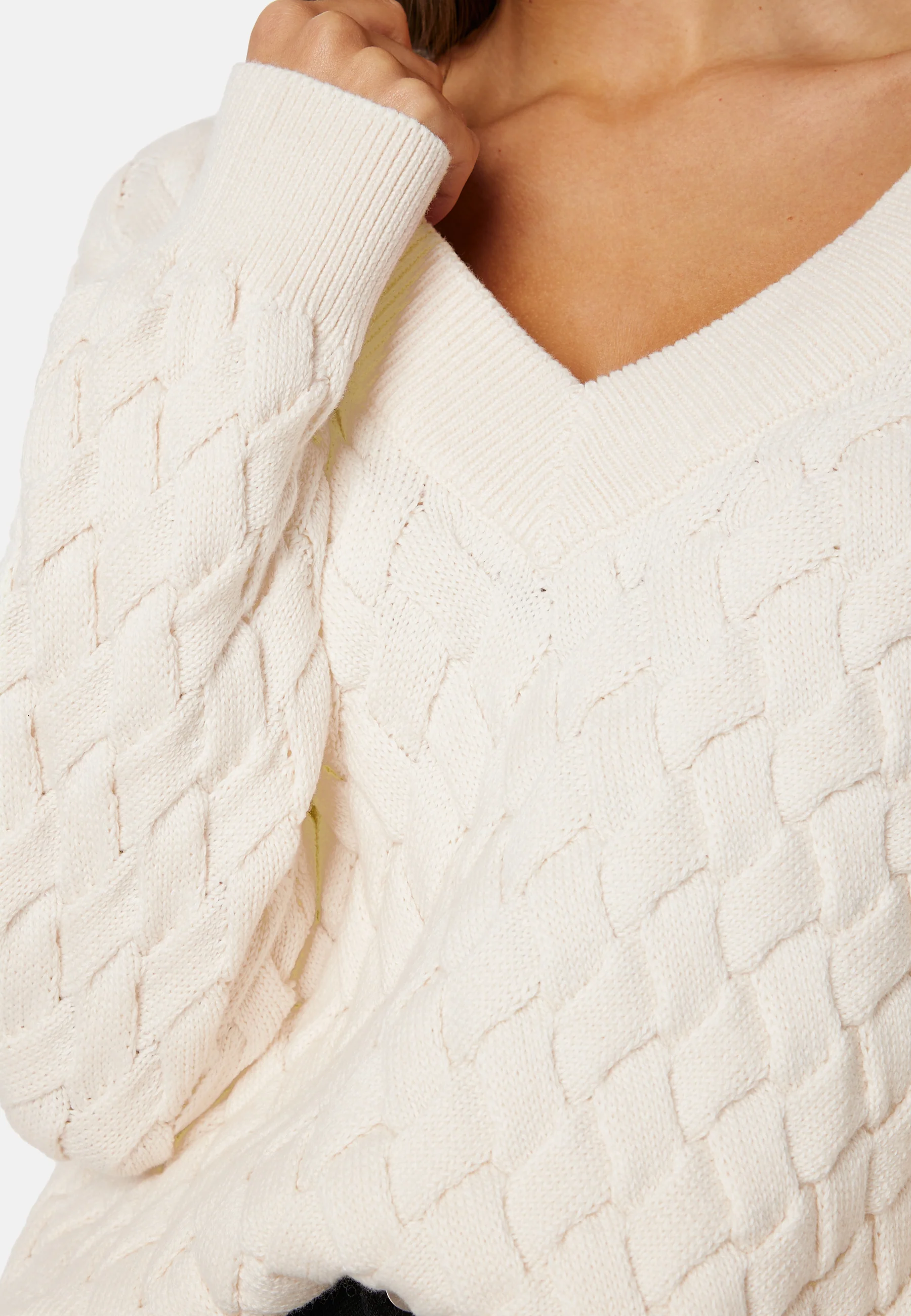 Textured Cotton V-Neck Sweater - Image 4