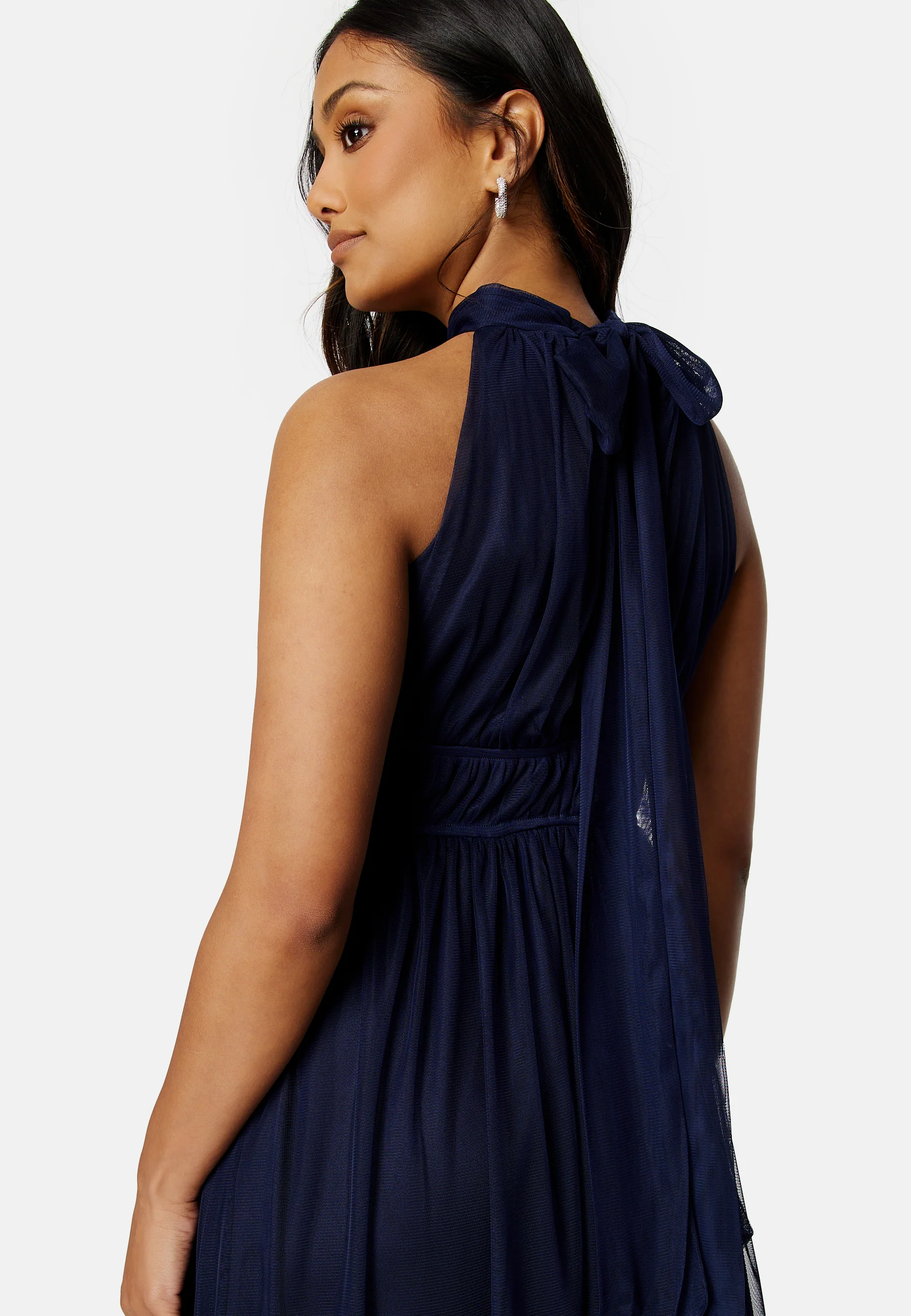 Tie Neck Maxi Dress With Split - Image 5