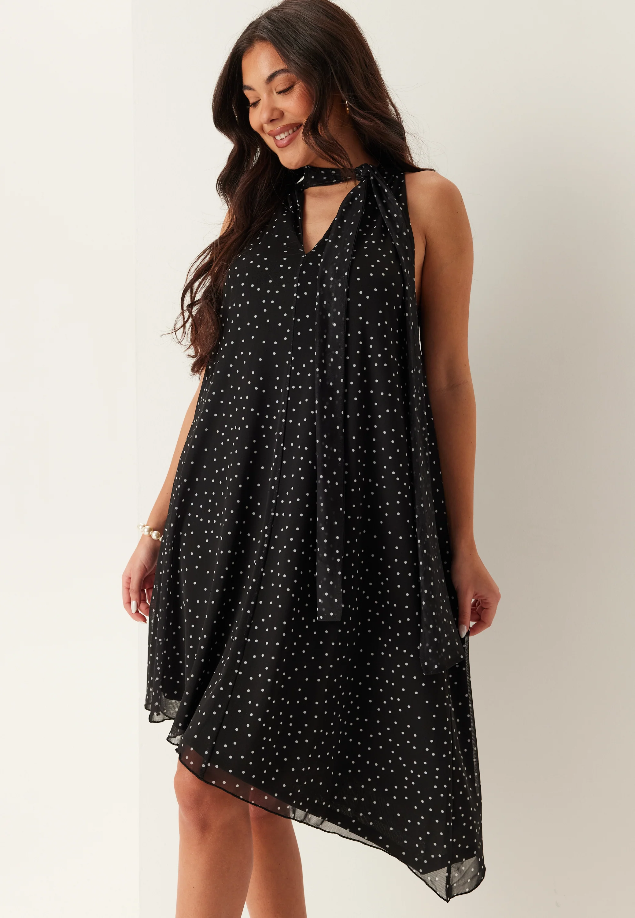 Tie Reversible Short Mesh Dress - Image 2