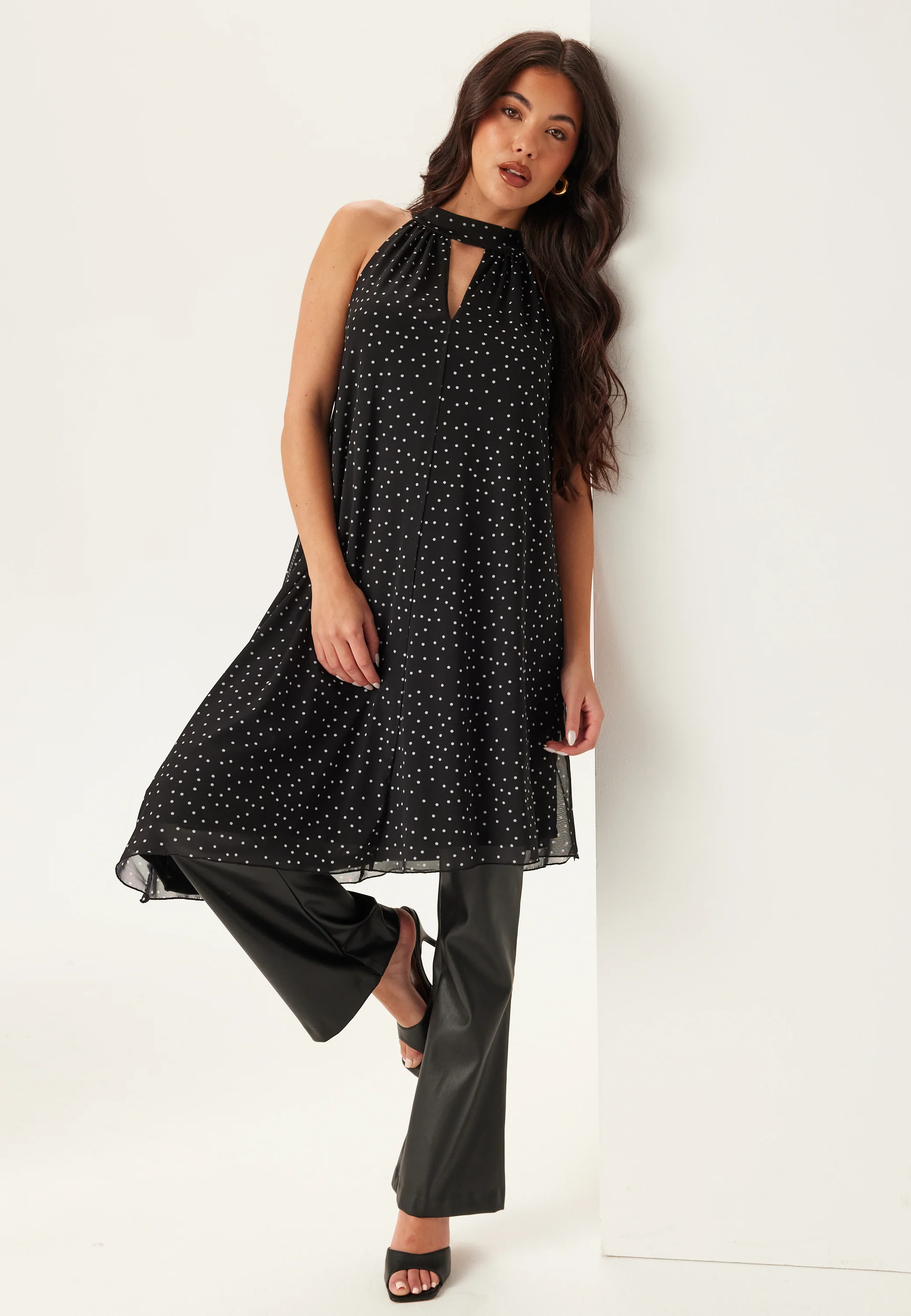 Tie Reversible Short Mesh Dress - Image 3