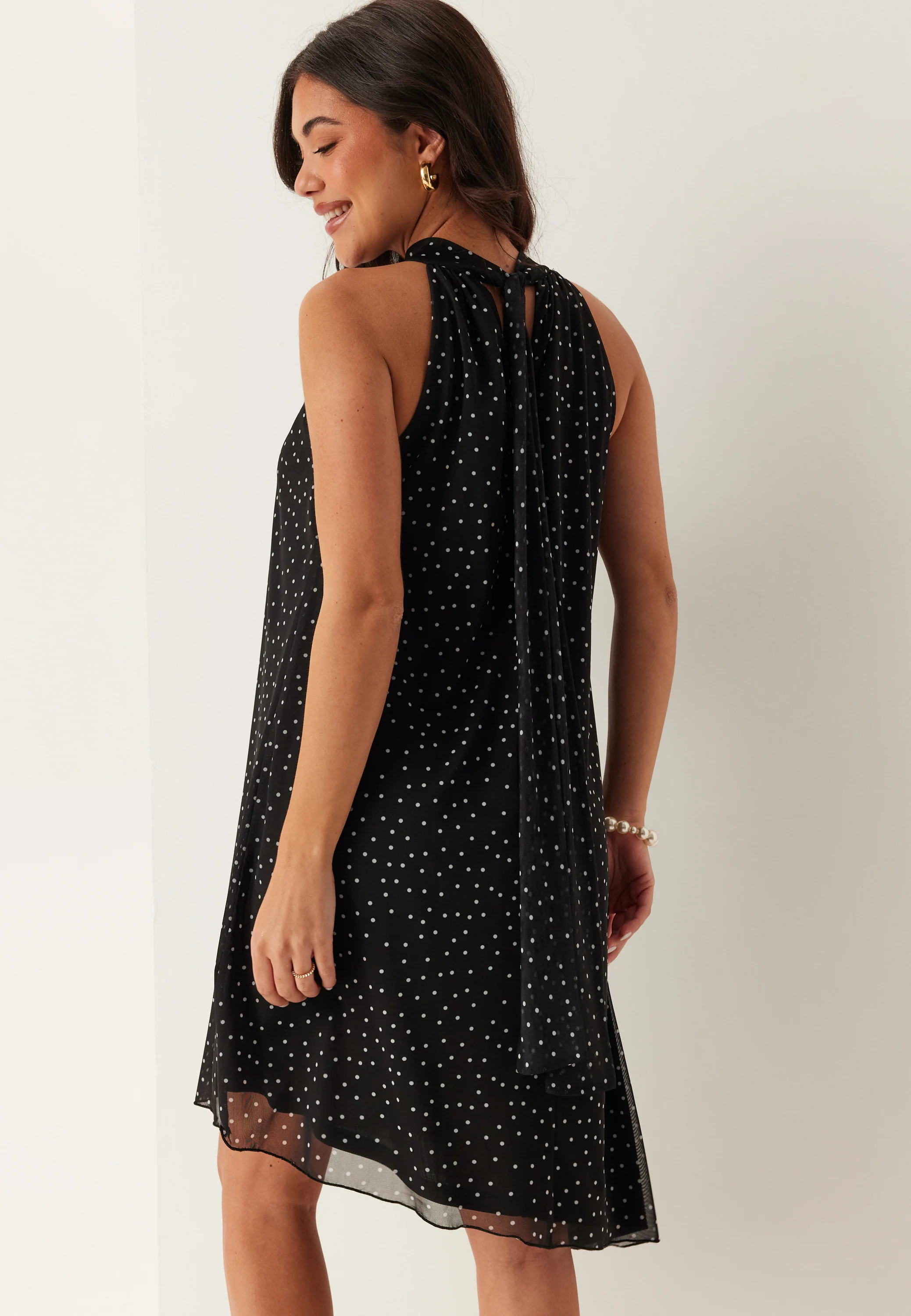 Tie Reversible Short Mesh Dress - Image 6