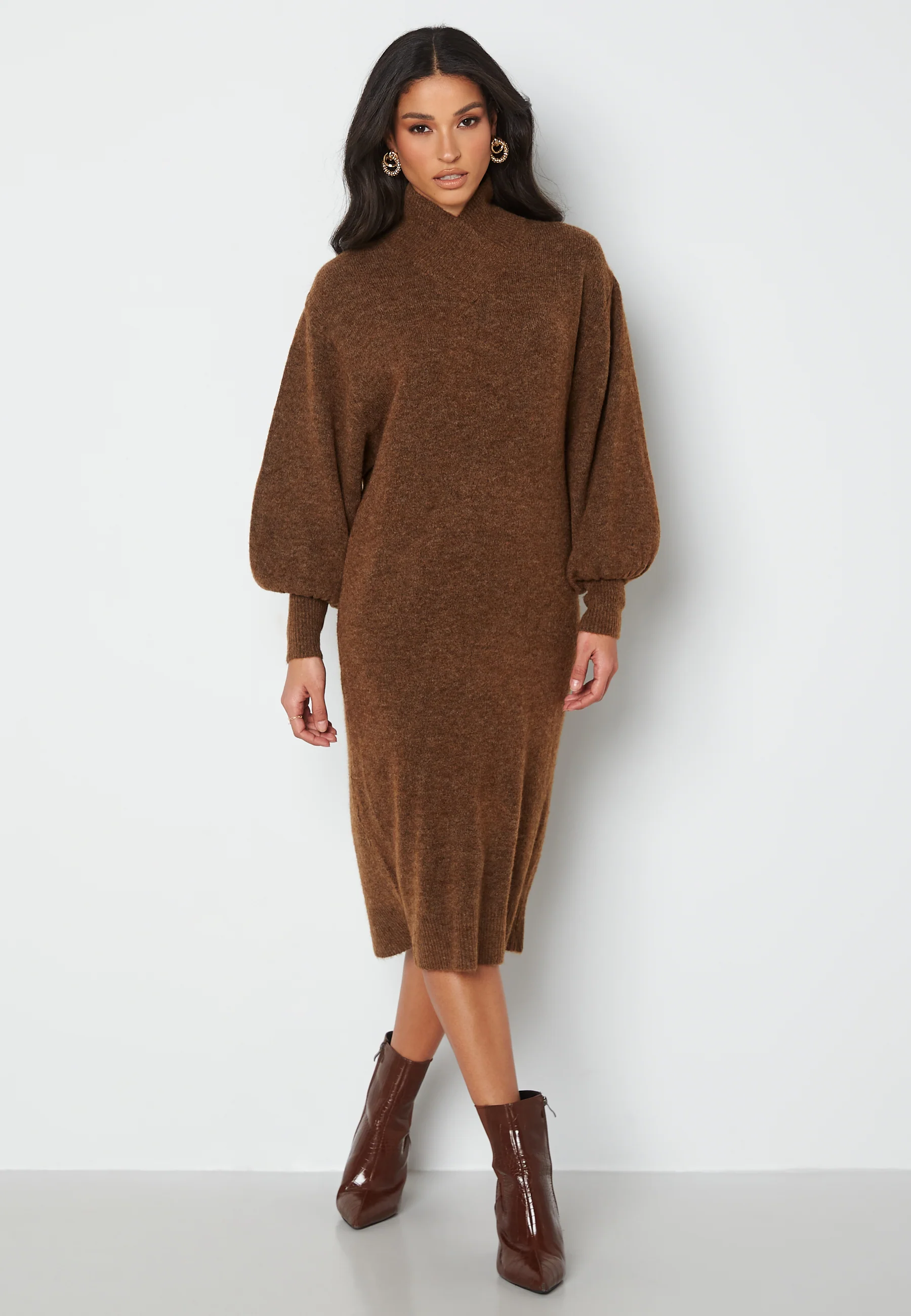 Toka L/S Wrap Neck Dress