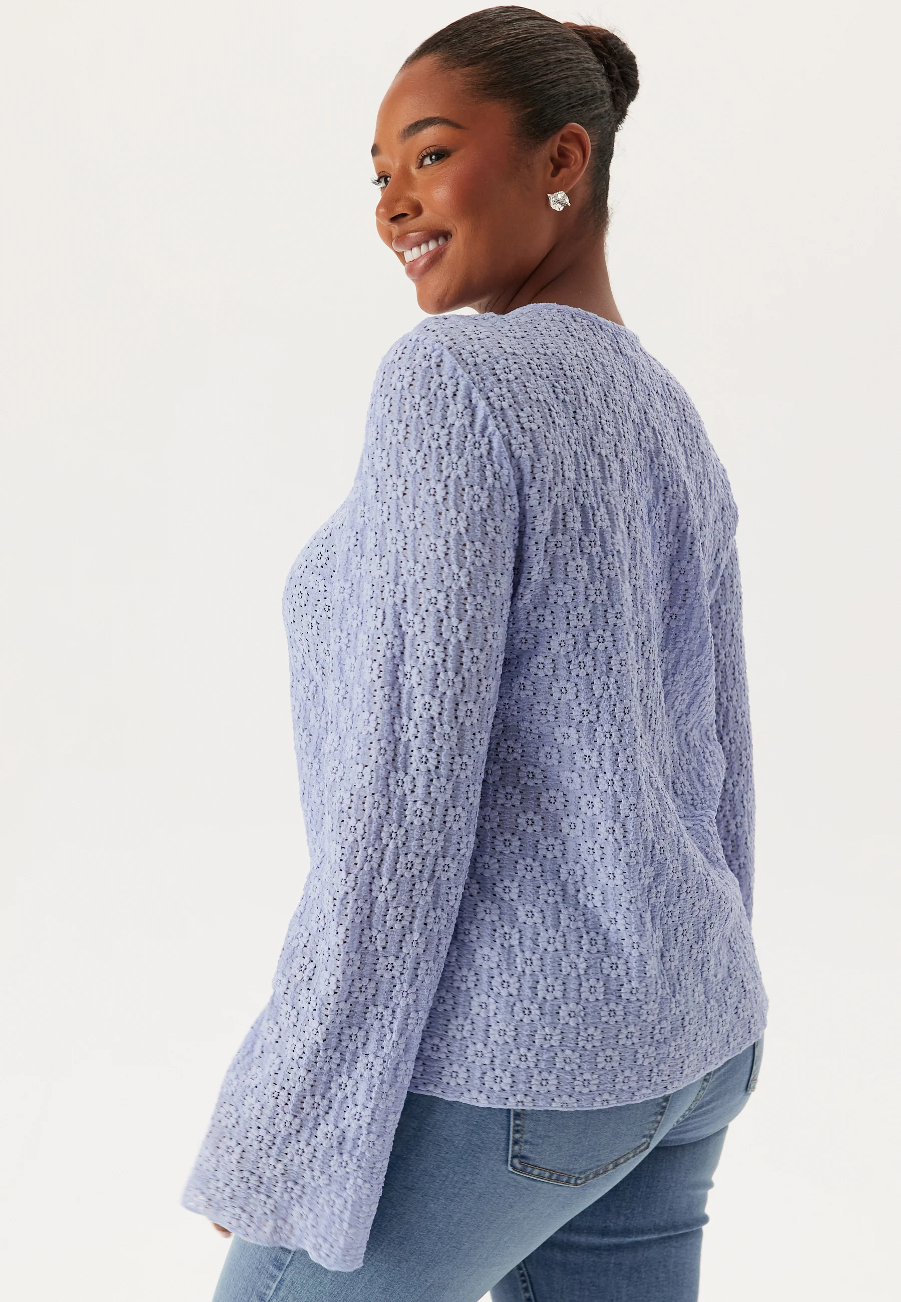 Trumpet Sleeve Lace Cardigan - Image 6