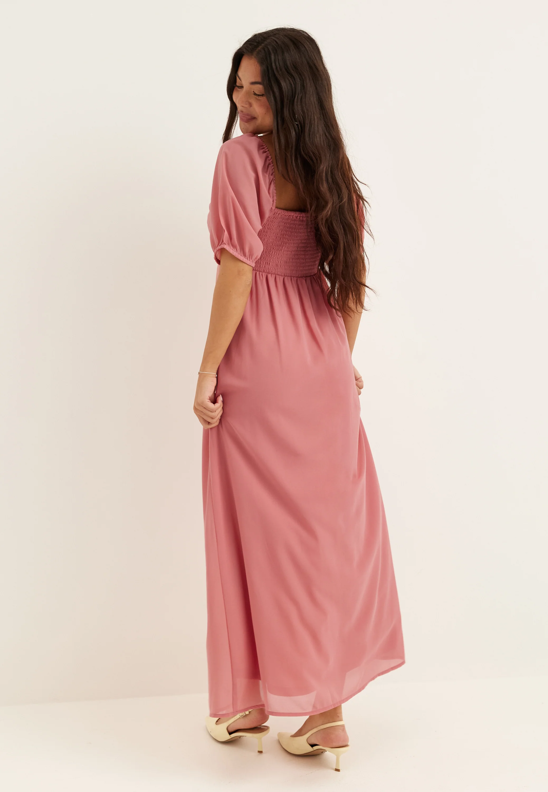 Twist Detail Short Sleeve Maxi Dress - Image 3