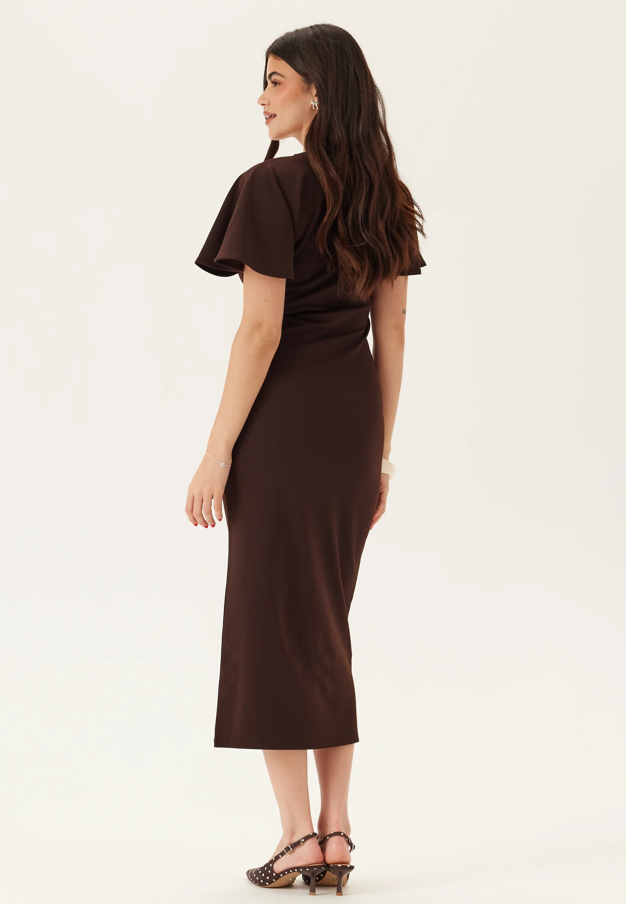 V-Neck Butterfly Sleeve Dress - Image 3
