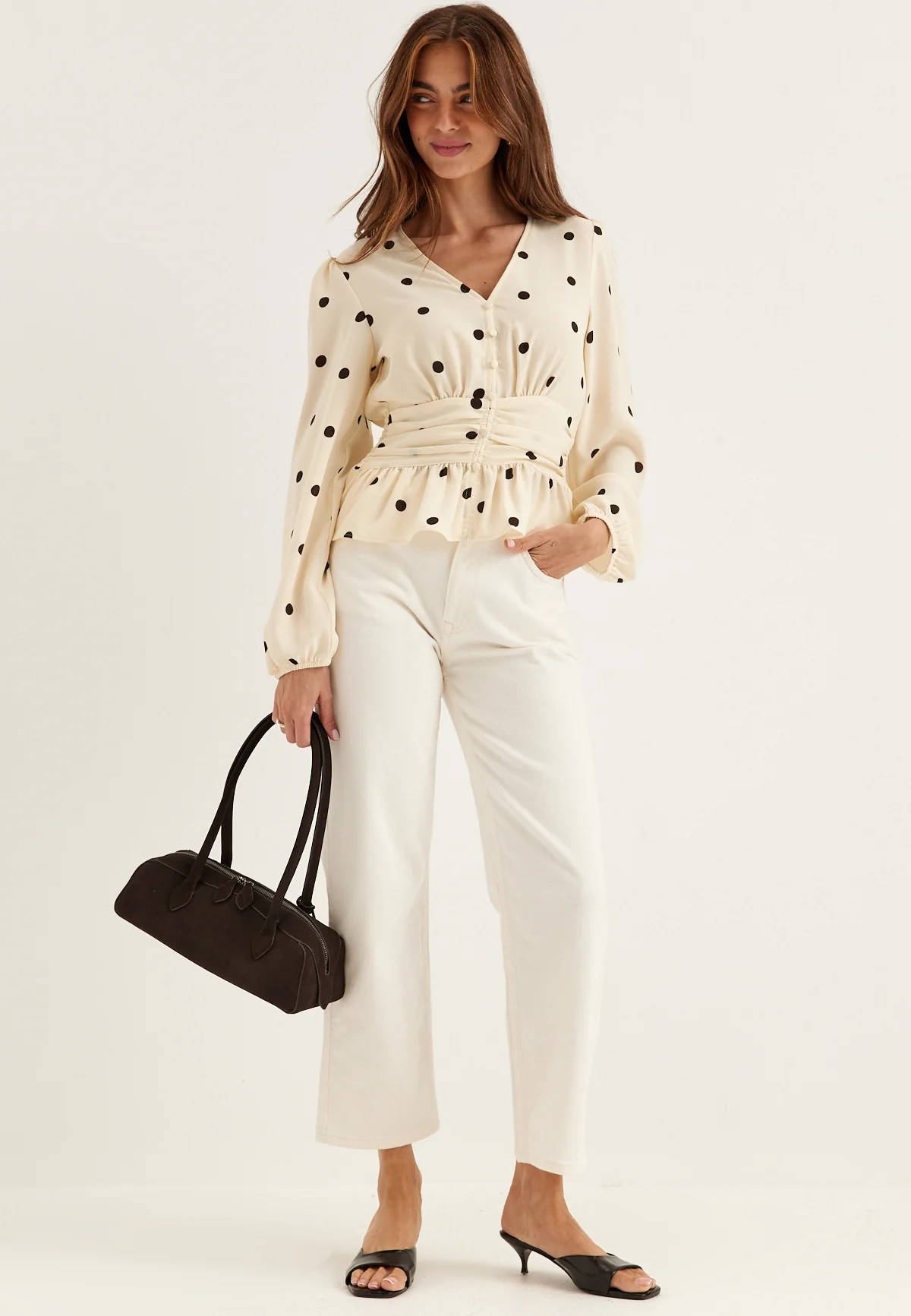 V-neck Button Blouse - Image 4