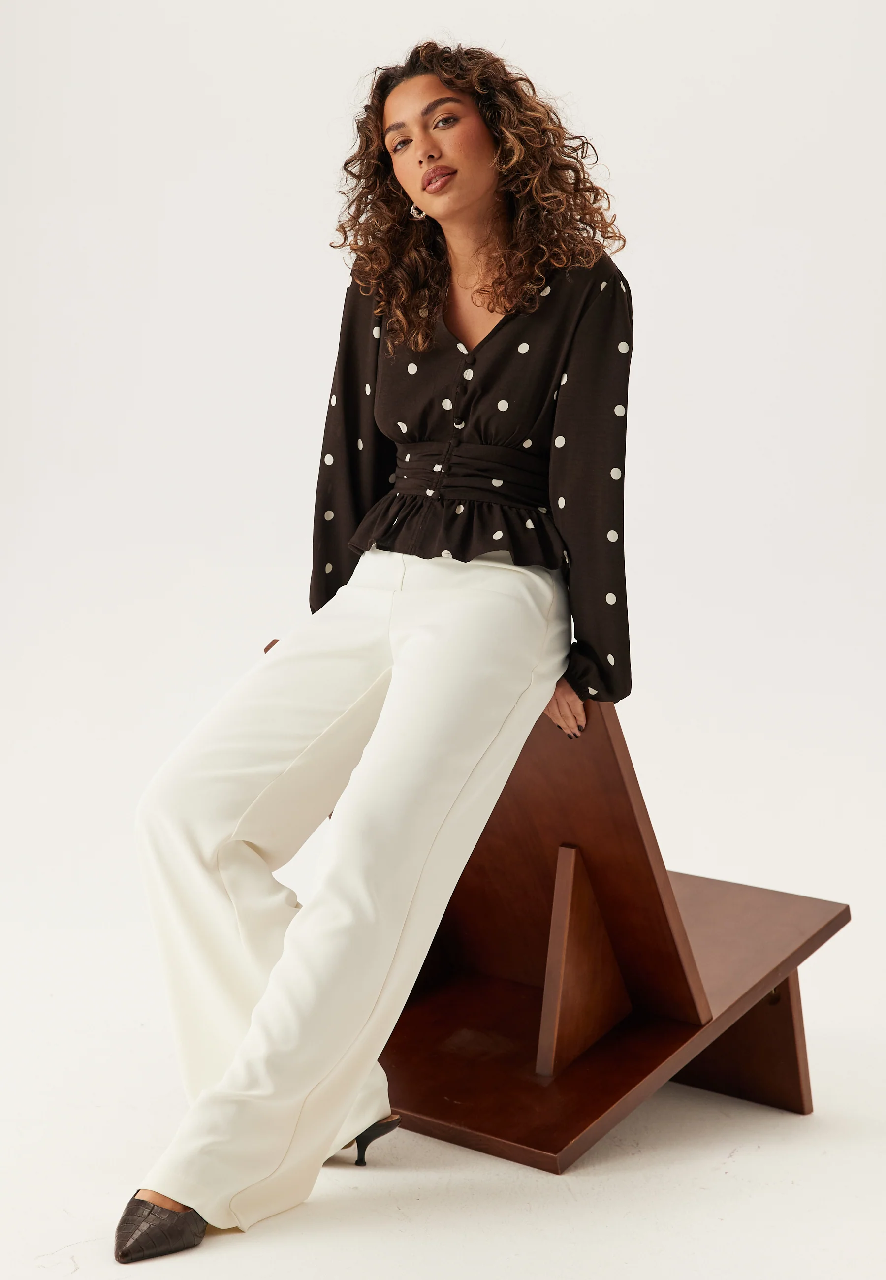 V-neck Button Blouse - Image 4