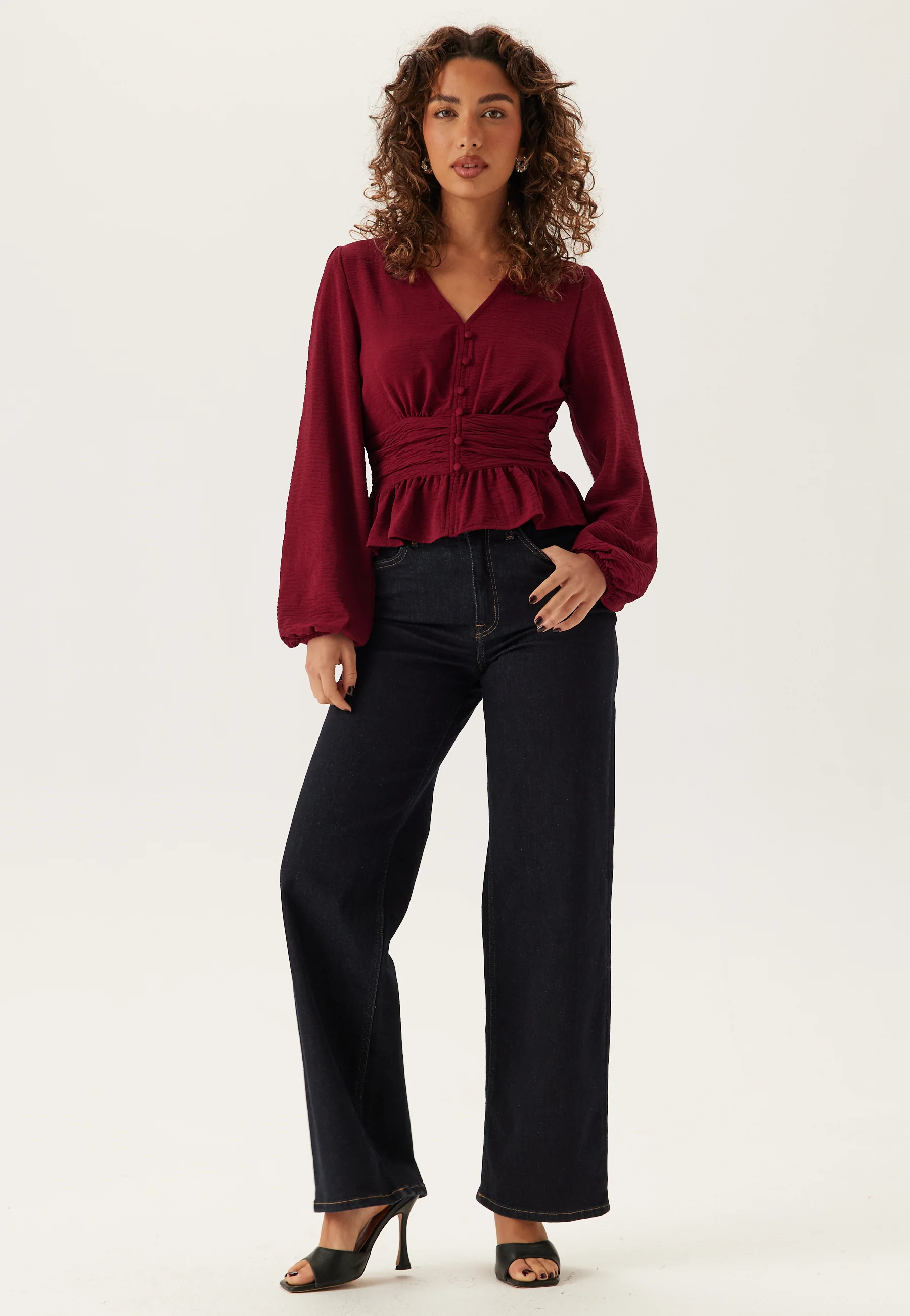 V-neck Button Blouse - Image 4