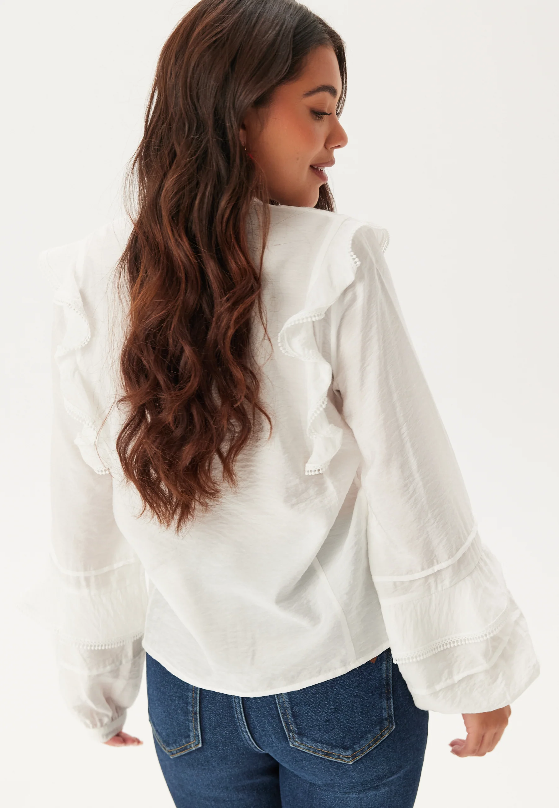 V-neck Frill Blouse - Image 3