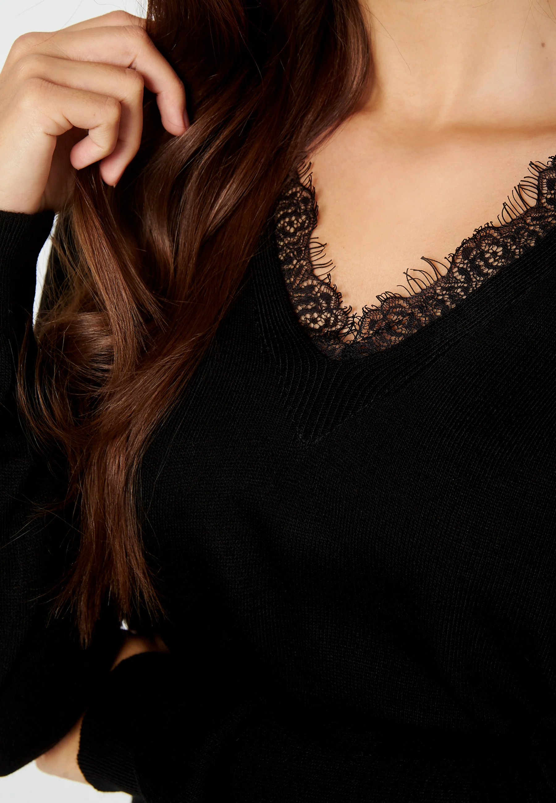 V-Neck Lace Sweater - Image 5