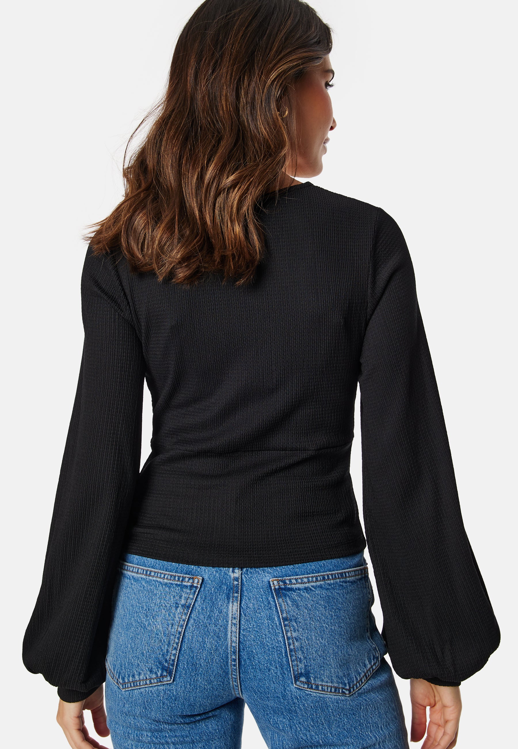 V-neck Puff Sleeve L/S Top - Image 2