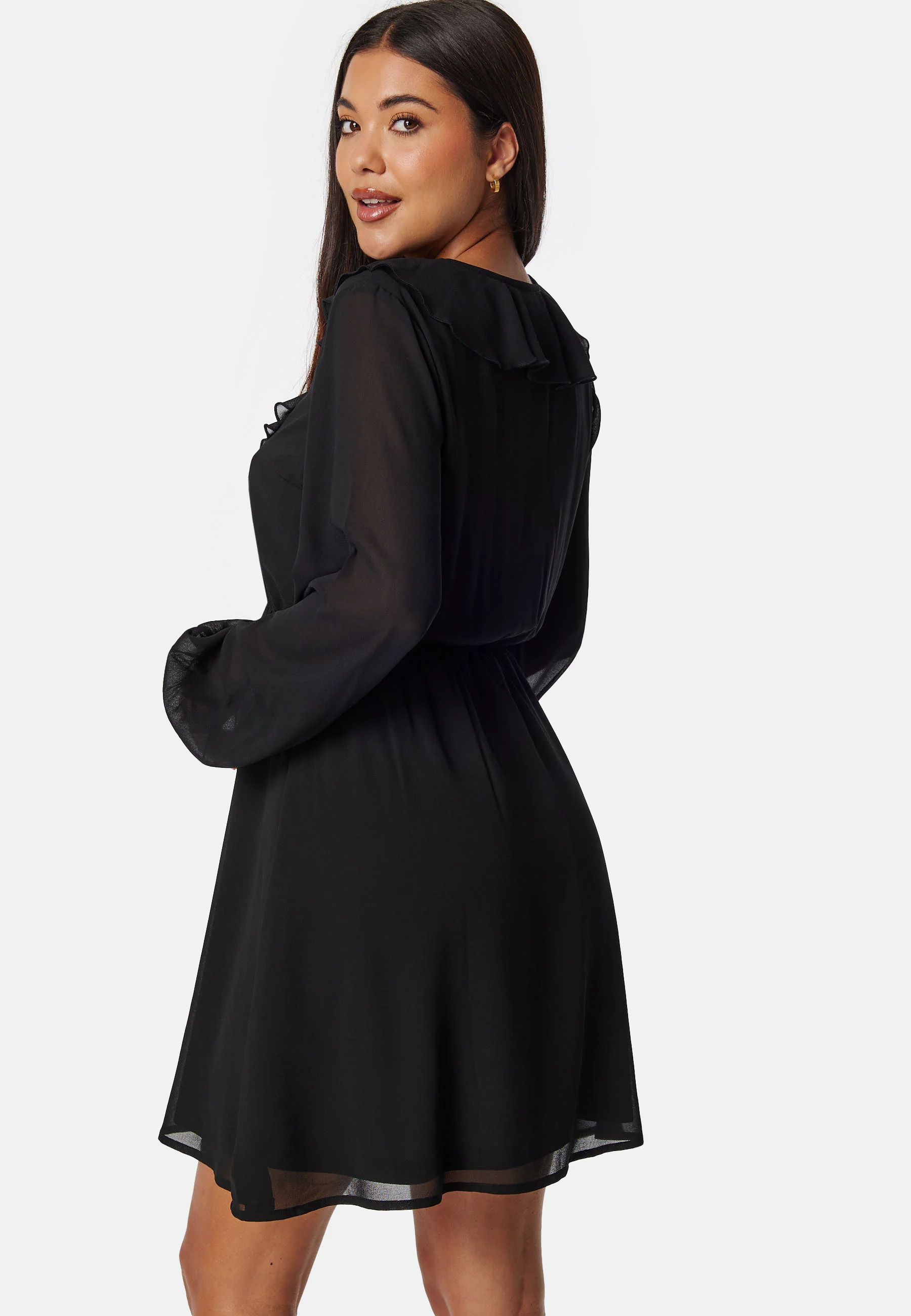 V-neck Short Frill Dress - Image 2