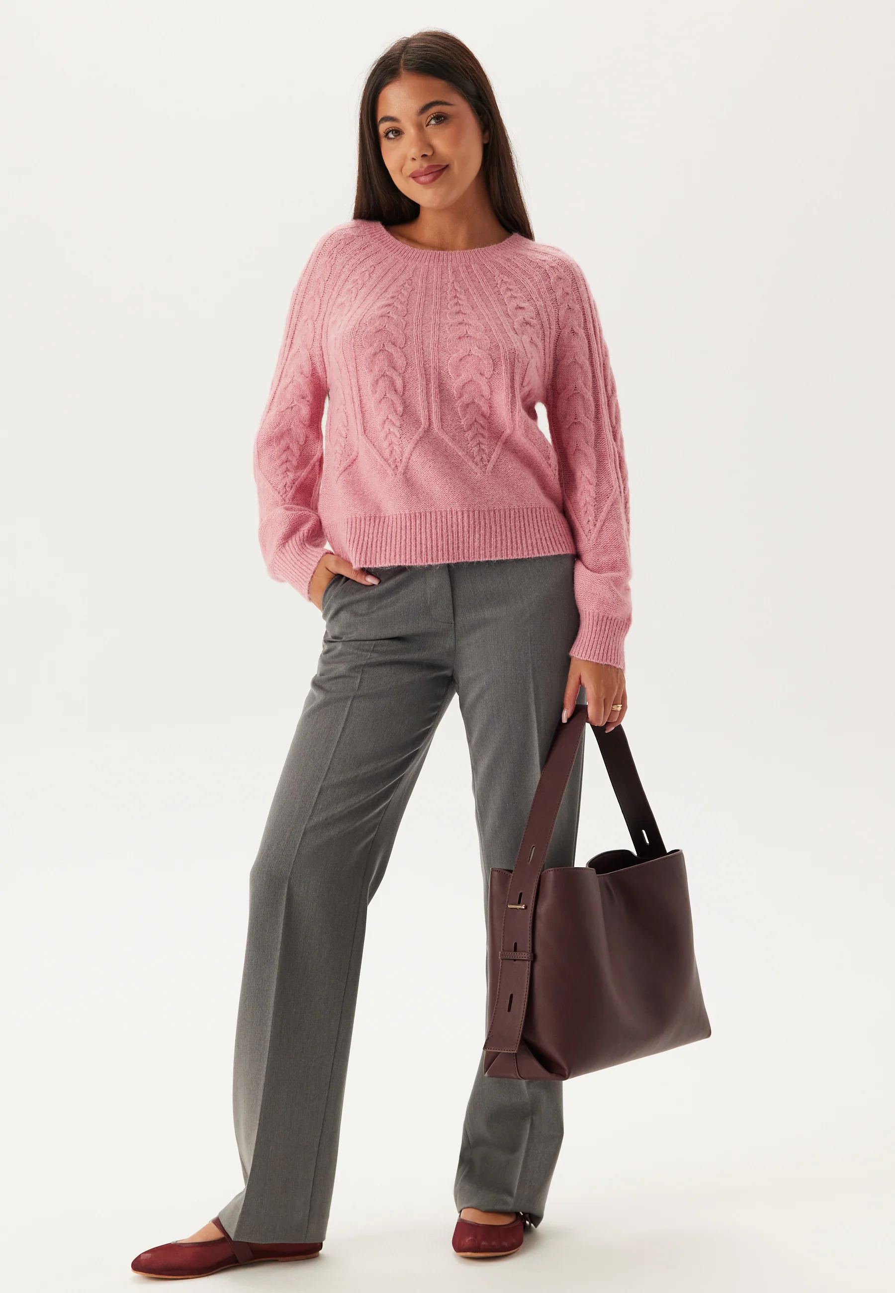 Viamada O-neck L/S CABLE KNIT - Image 3