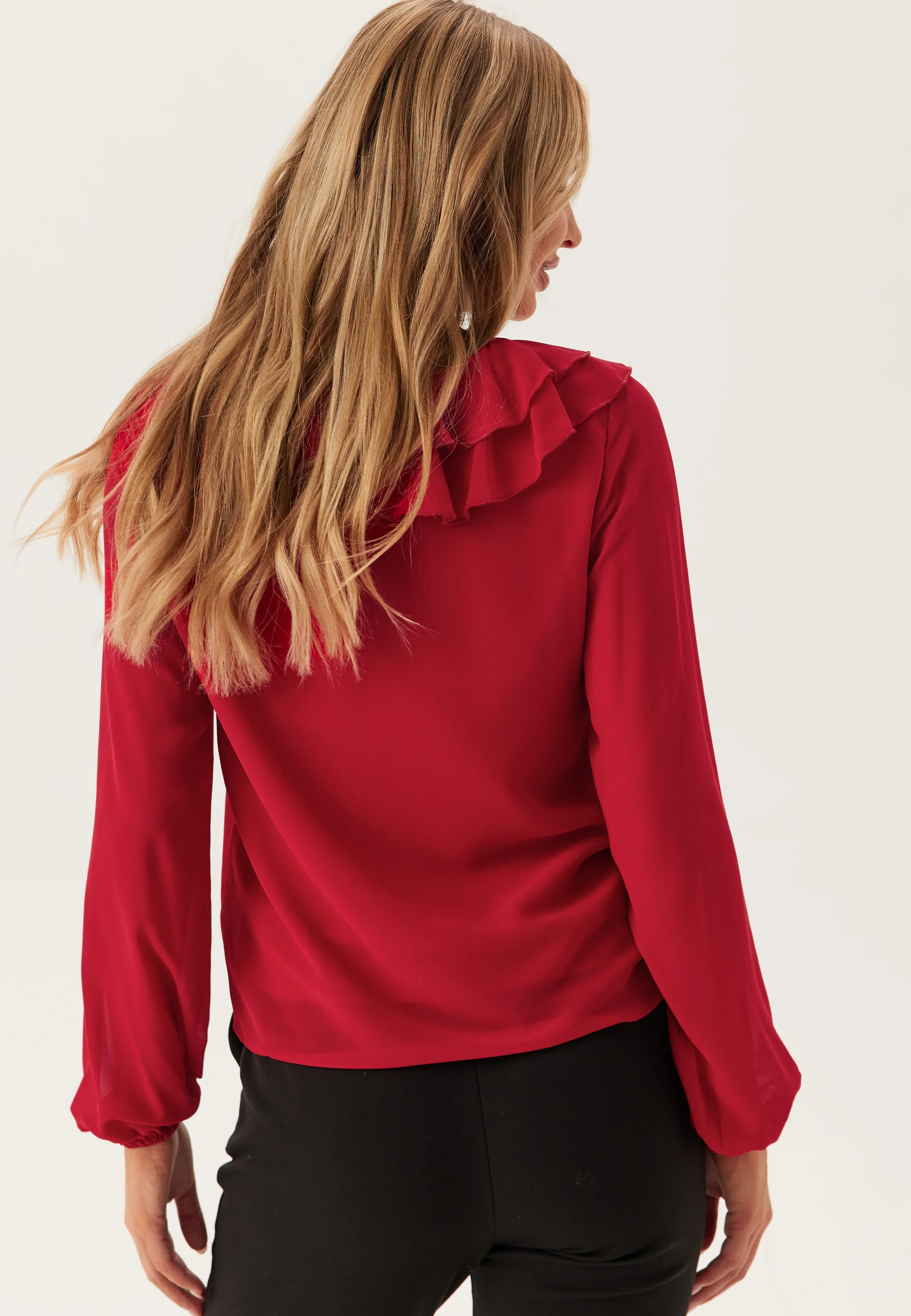 Viane L/S V-NECK FRILL TOP V-N - Image 2