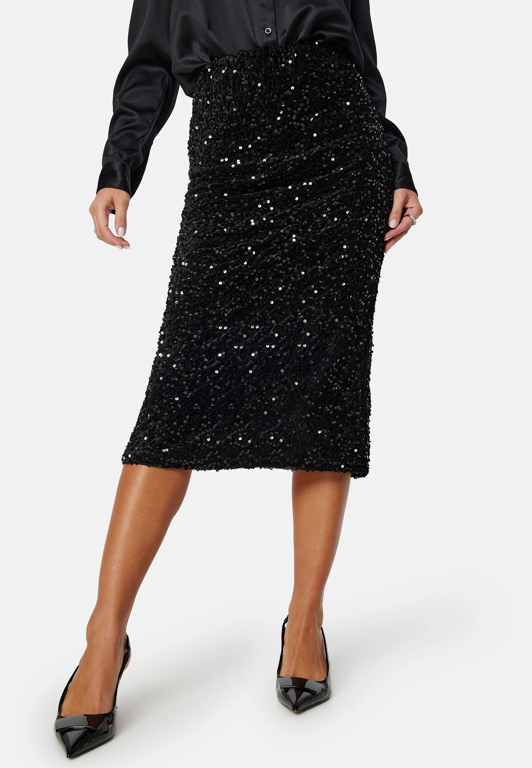 Vibarina HW Midi Sequins Skirt - Image 2