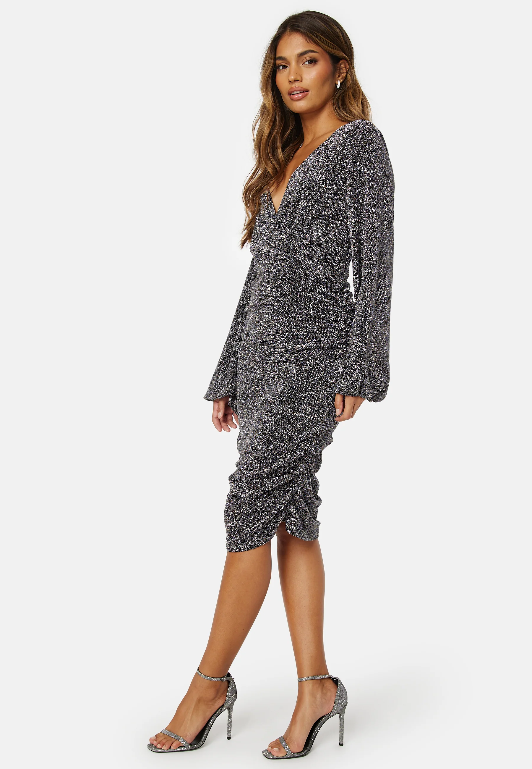 Vicaro LS V-Neck Midi Dress - Image 3