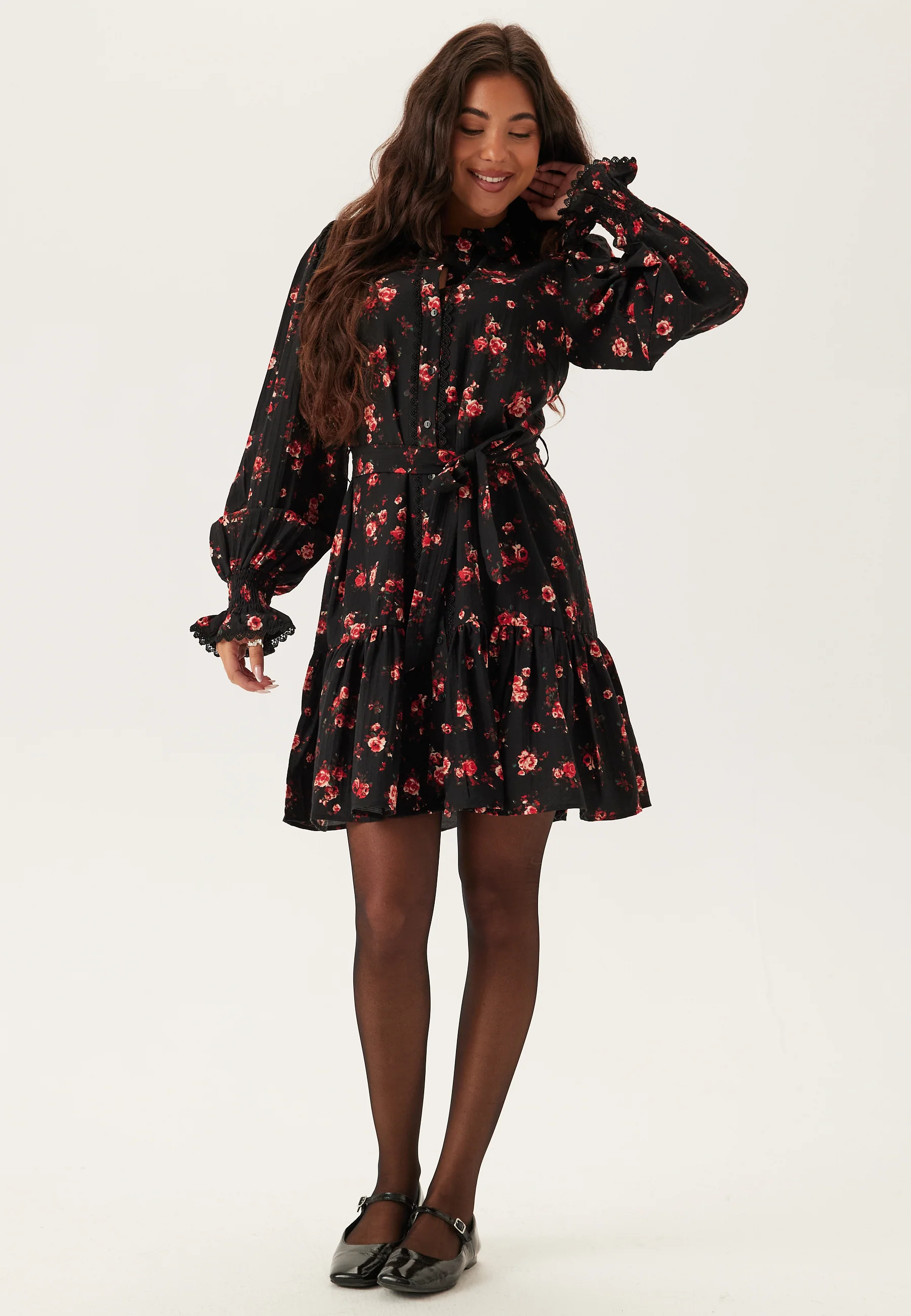 Viclo Rose Ls Shirt Dress - Image 2