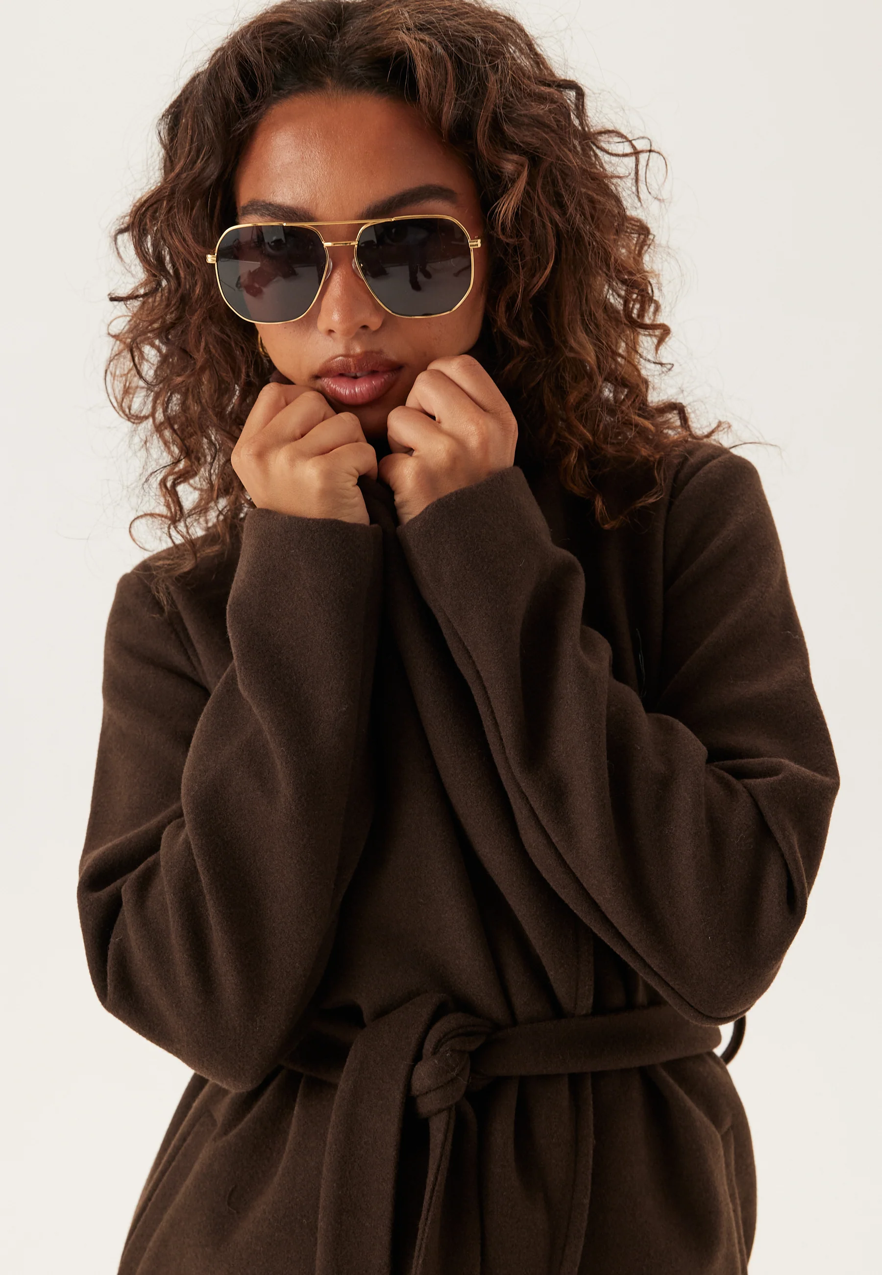 Vicooley Collar Belt Coat - Image 5
