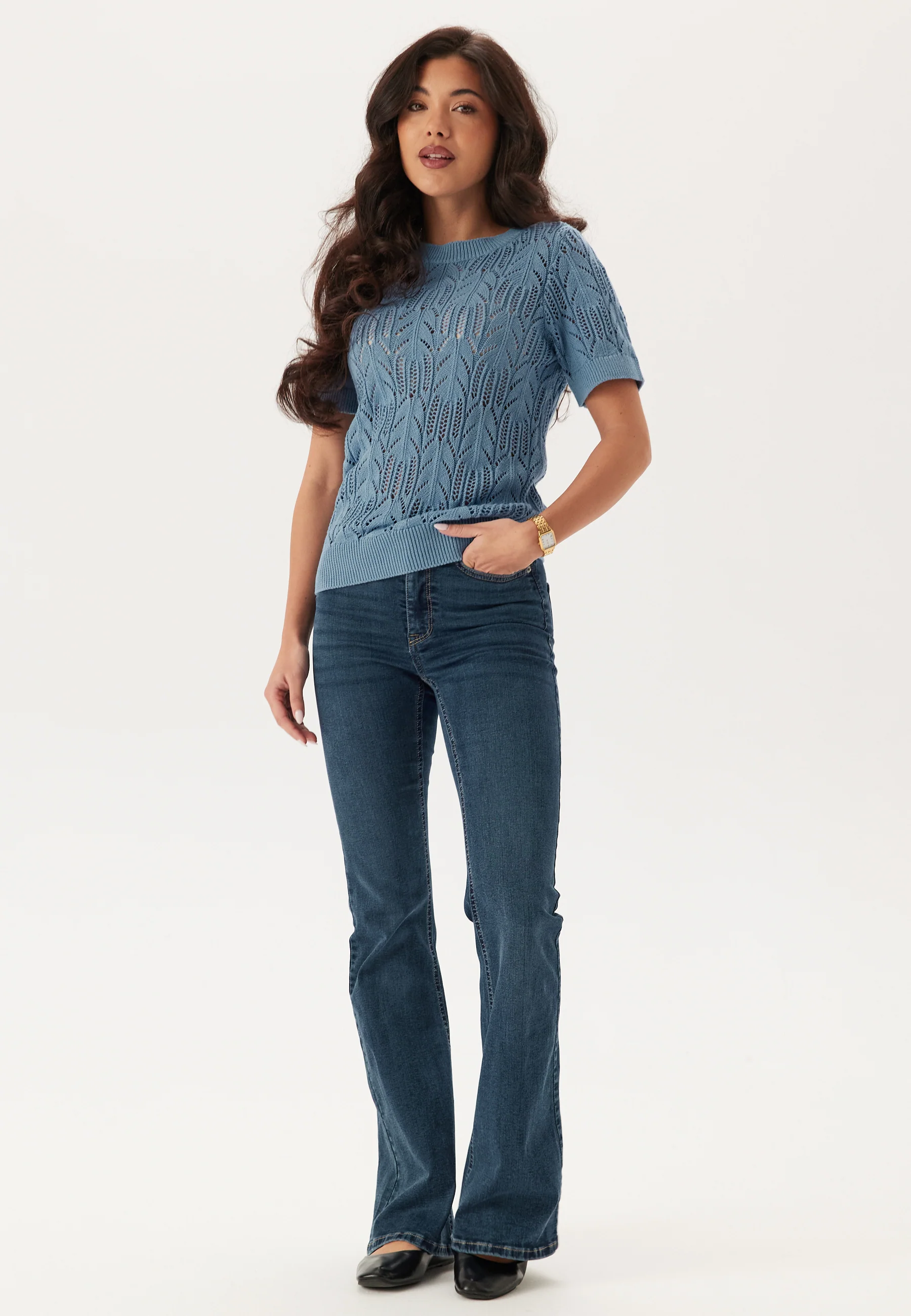 Vicotti S/S O-NECK KNIT TOP - - Image 3