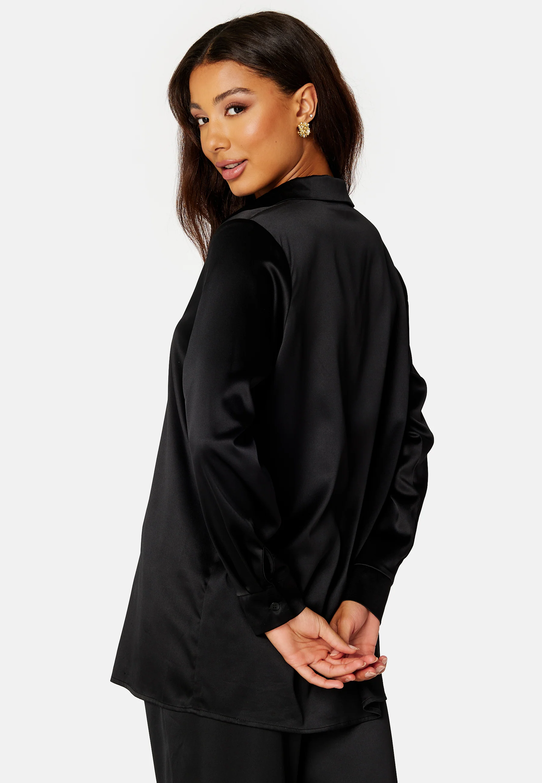 Victoria LS Loose Satin Shirt - Image 3