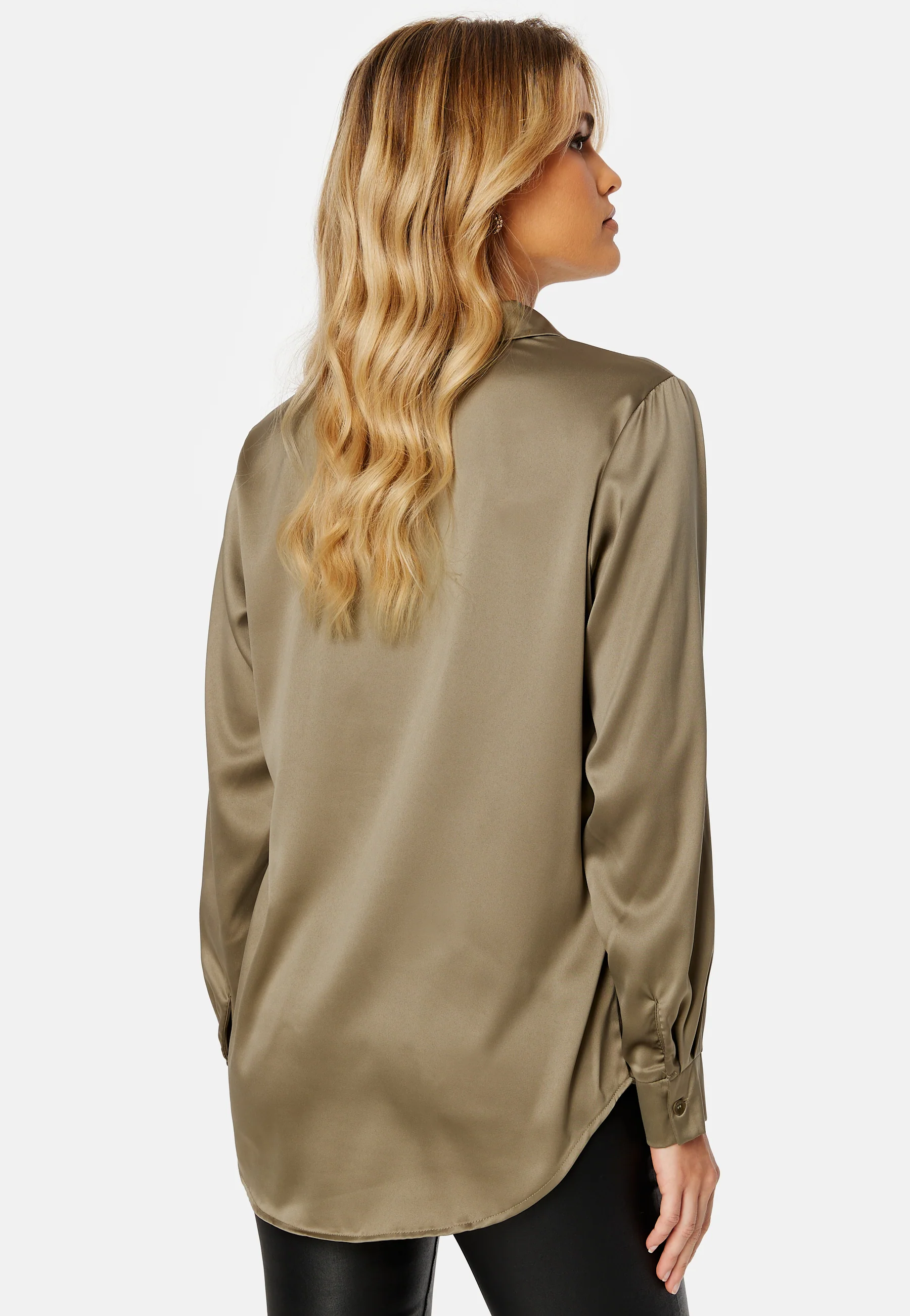 Victoria LS Loose Satin Shirt - Image 3