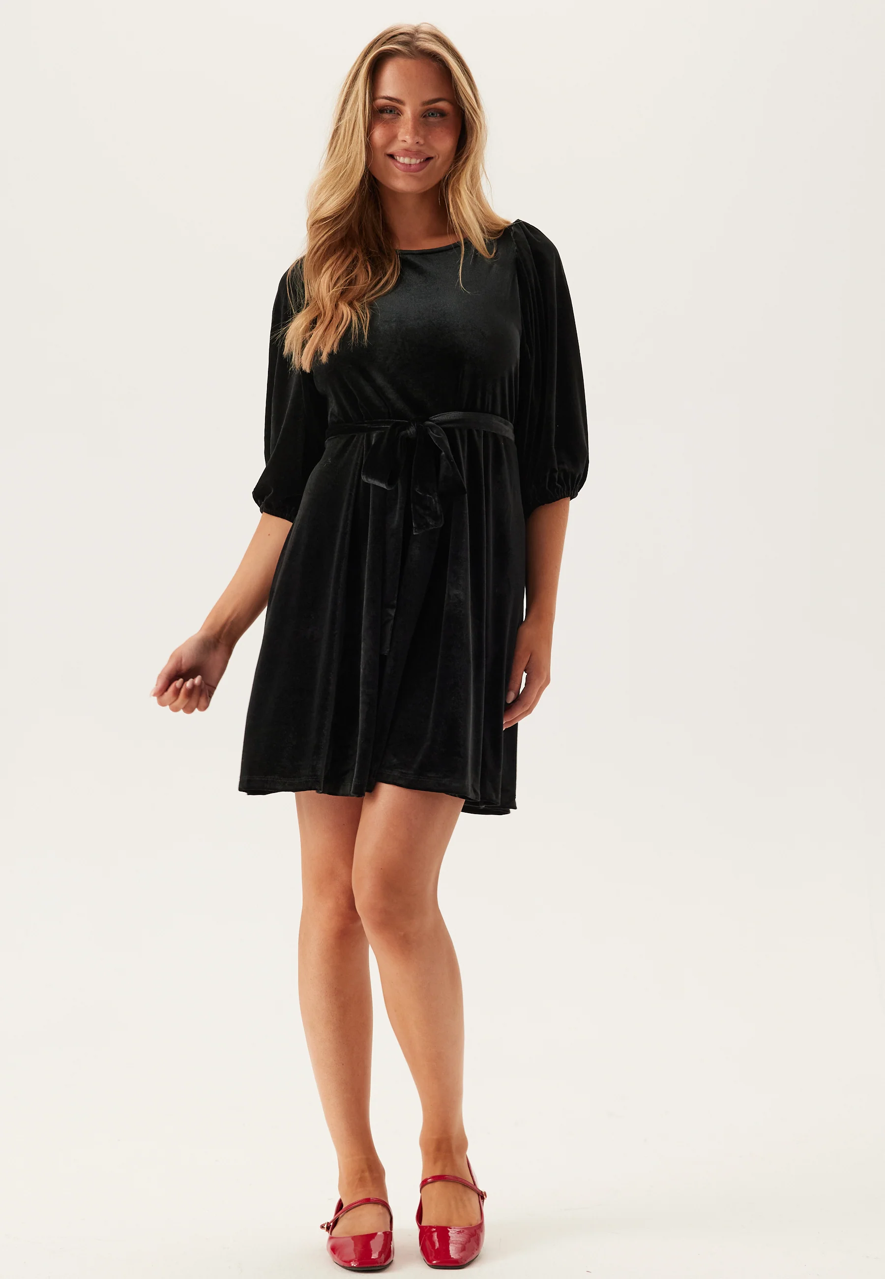 Viemily O-neck 3/4 SHORT DRESS - Image 3
