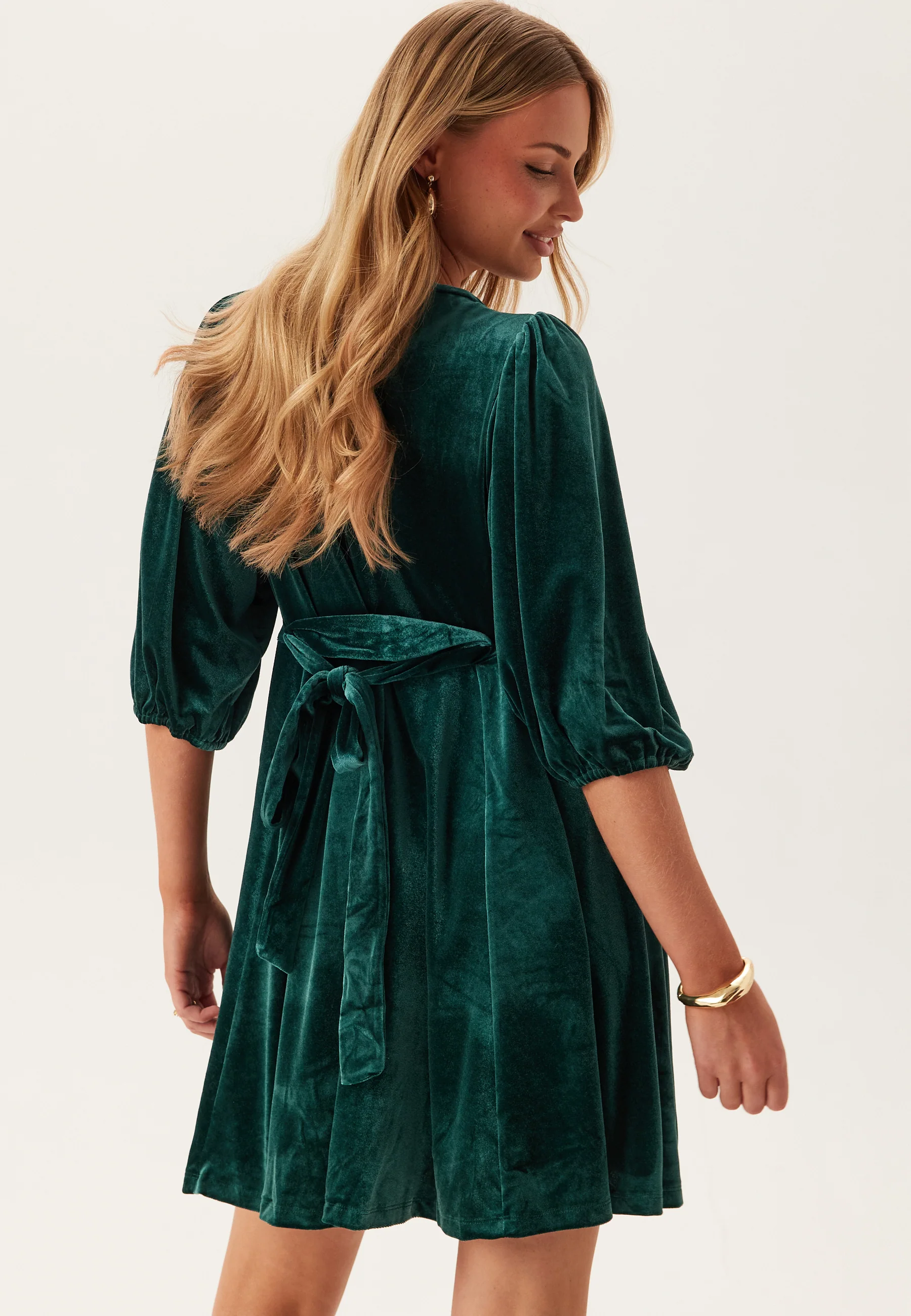 Viemily O-neck 3/4 SHORT DRESS - Image 2
