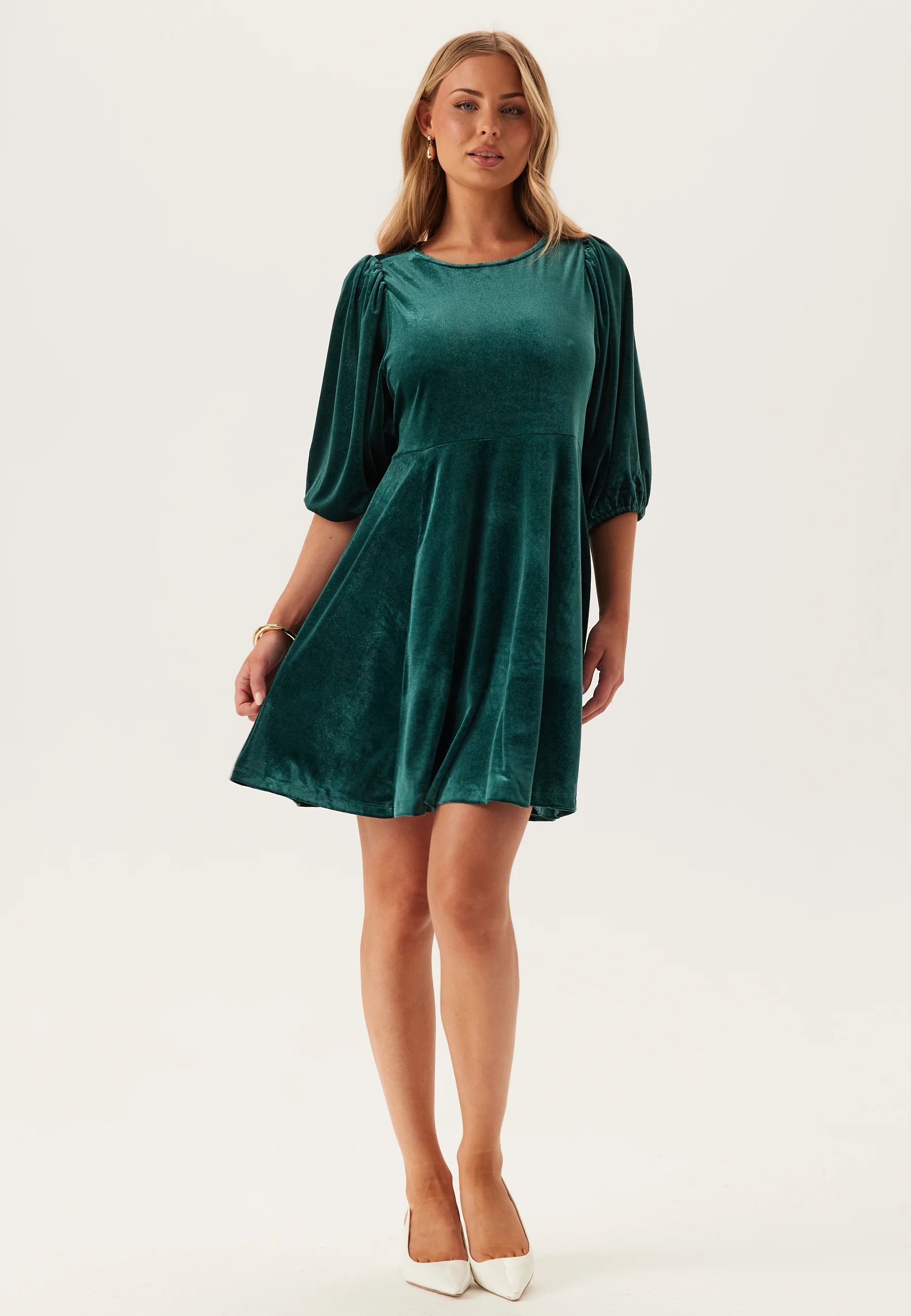 Viemily O-neck 3/4 SHORT DRESS - Image 3