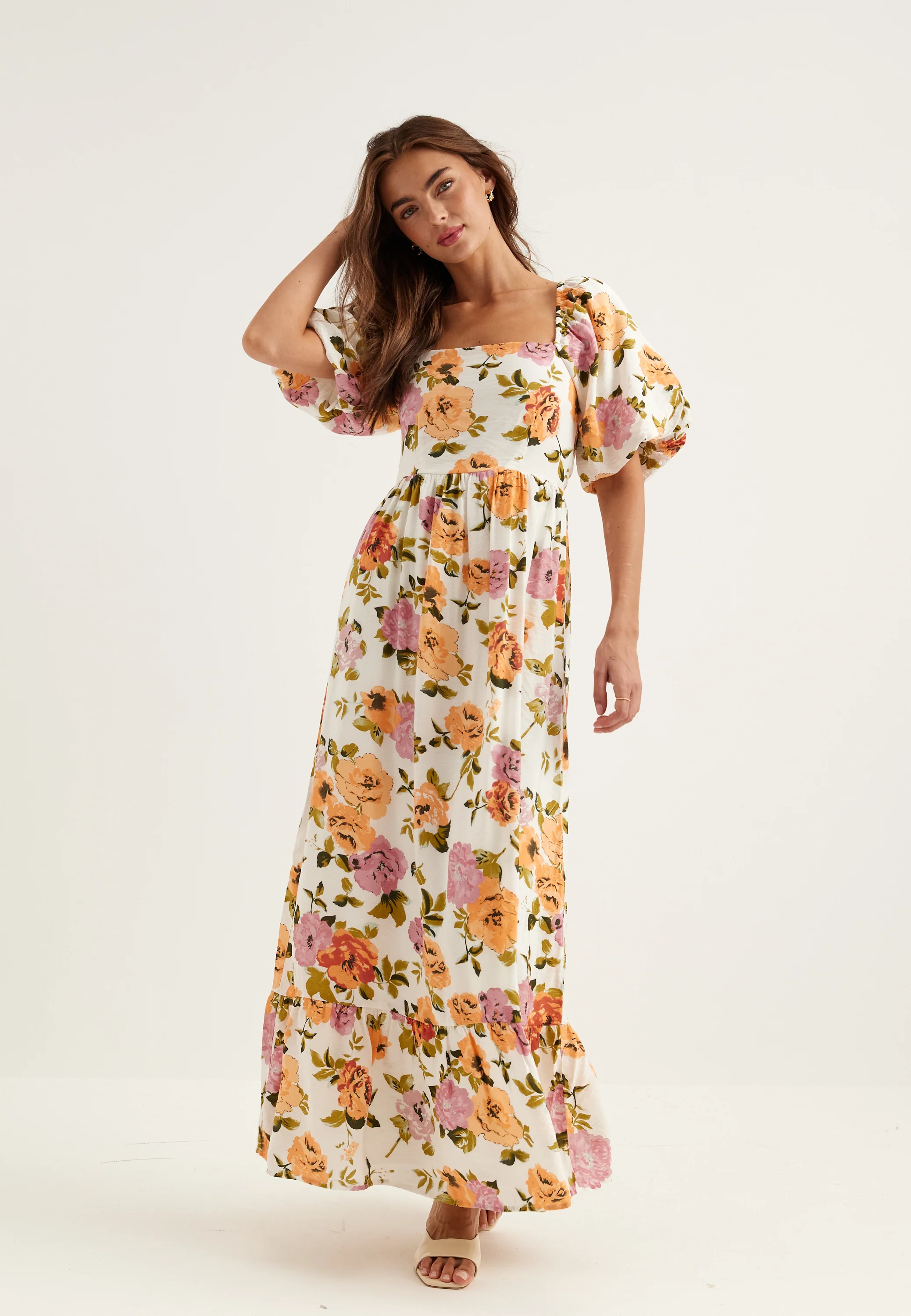 Viflola Square Neck 2/4 ANKLE DRESS - Image 2